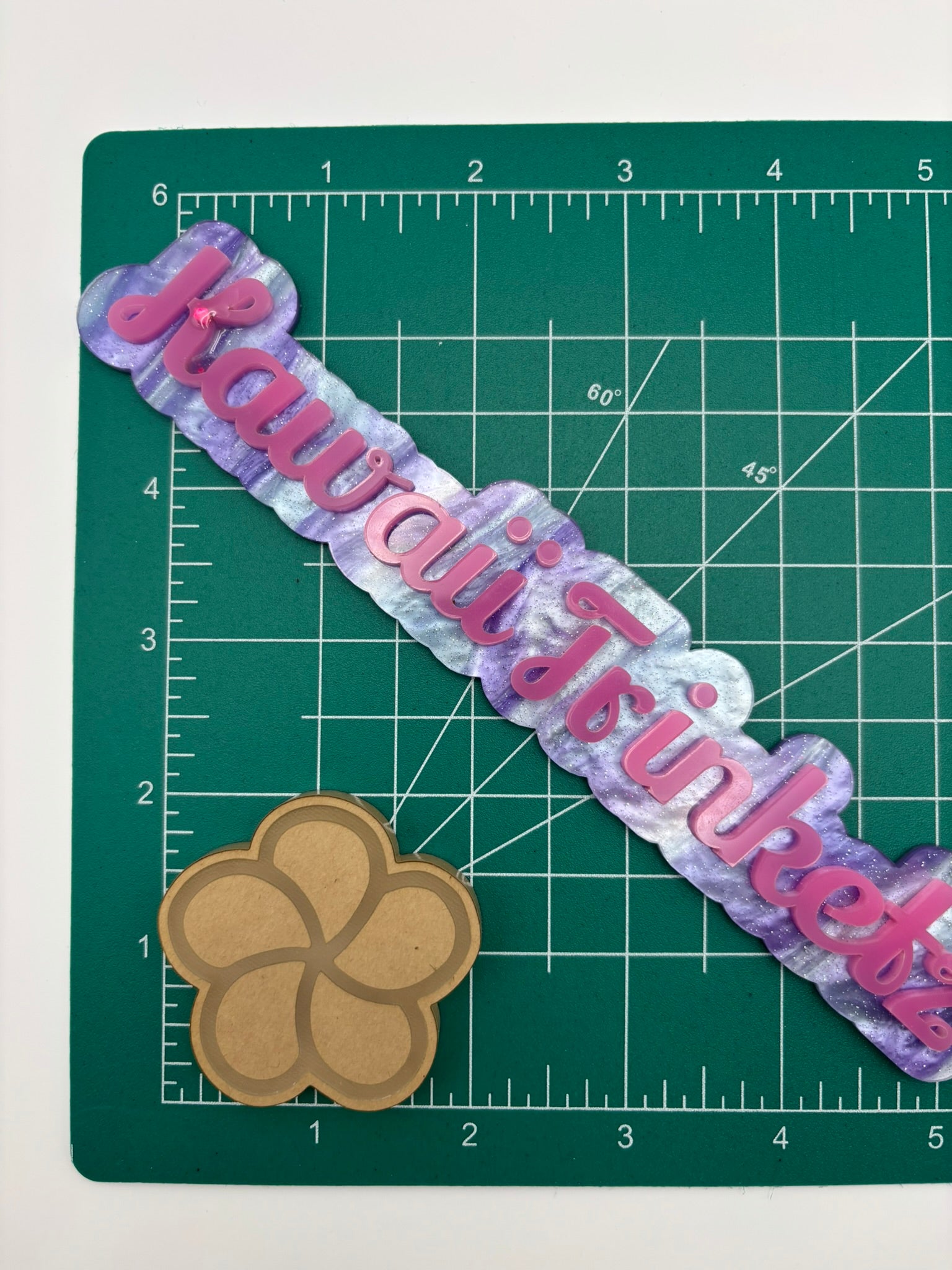 Kawaii Hawaiian flower cat friends heads flat grip keychain molds palette