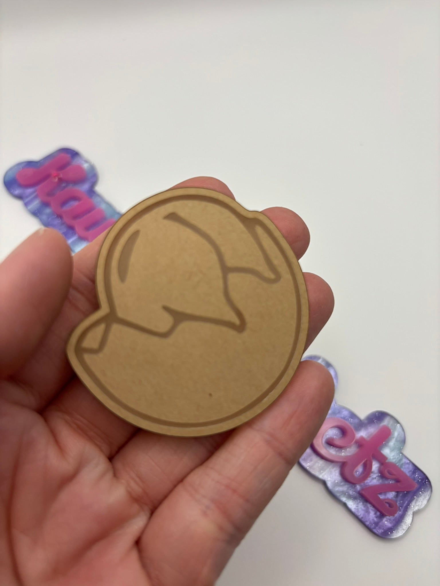 Kawaii egg in shell flat grip keychain mold