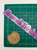 Kawaii egg in shell flat grip keychain mold
