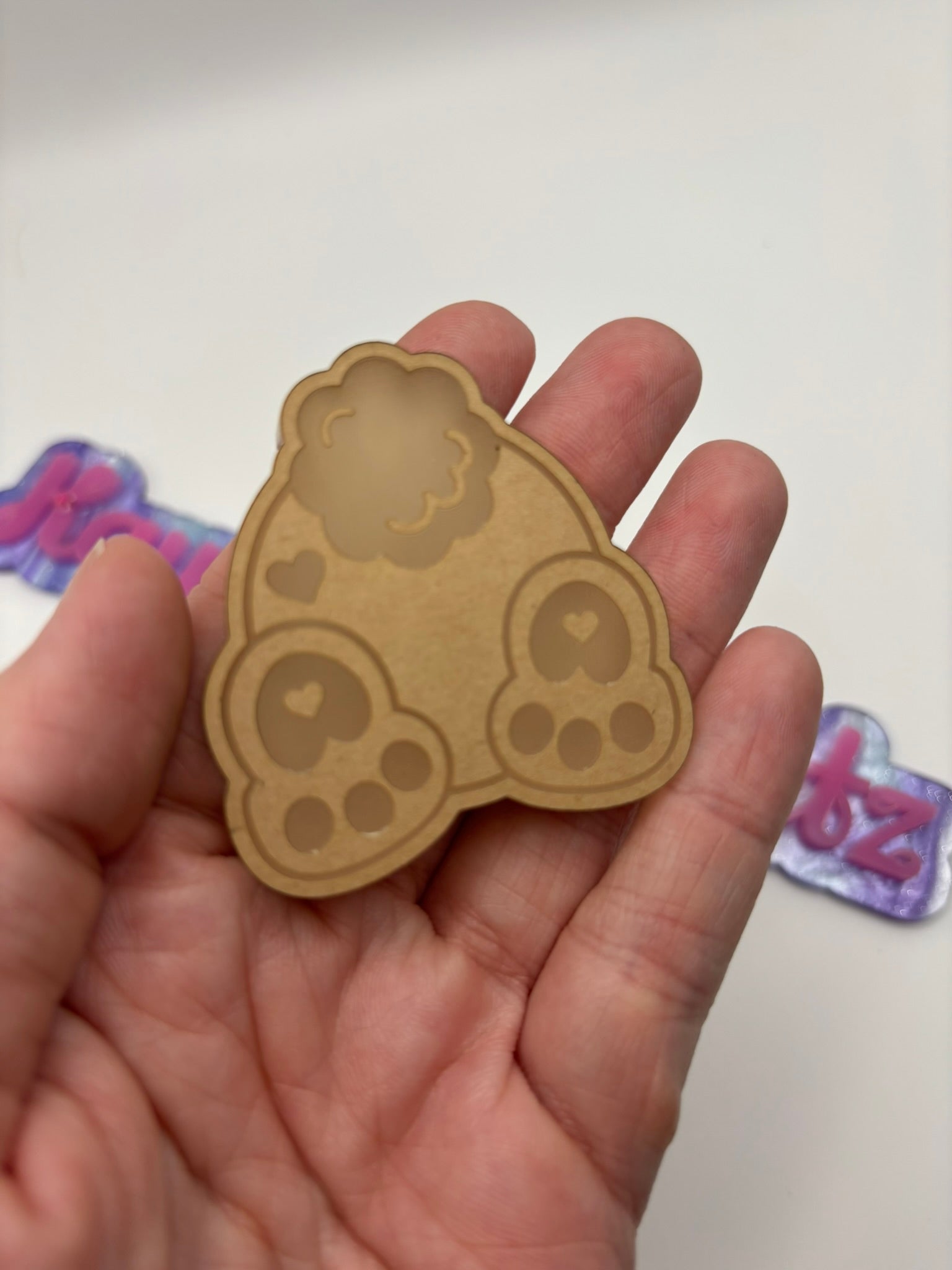 Cute easter bunny booty flat grip keychain mold