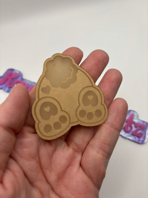 Cute easter bunny booty flat grip keychain mold