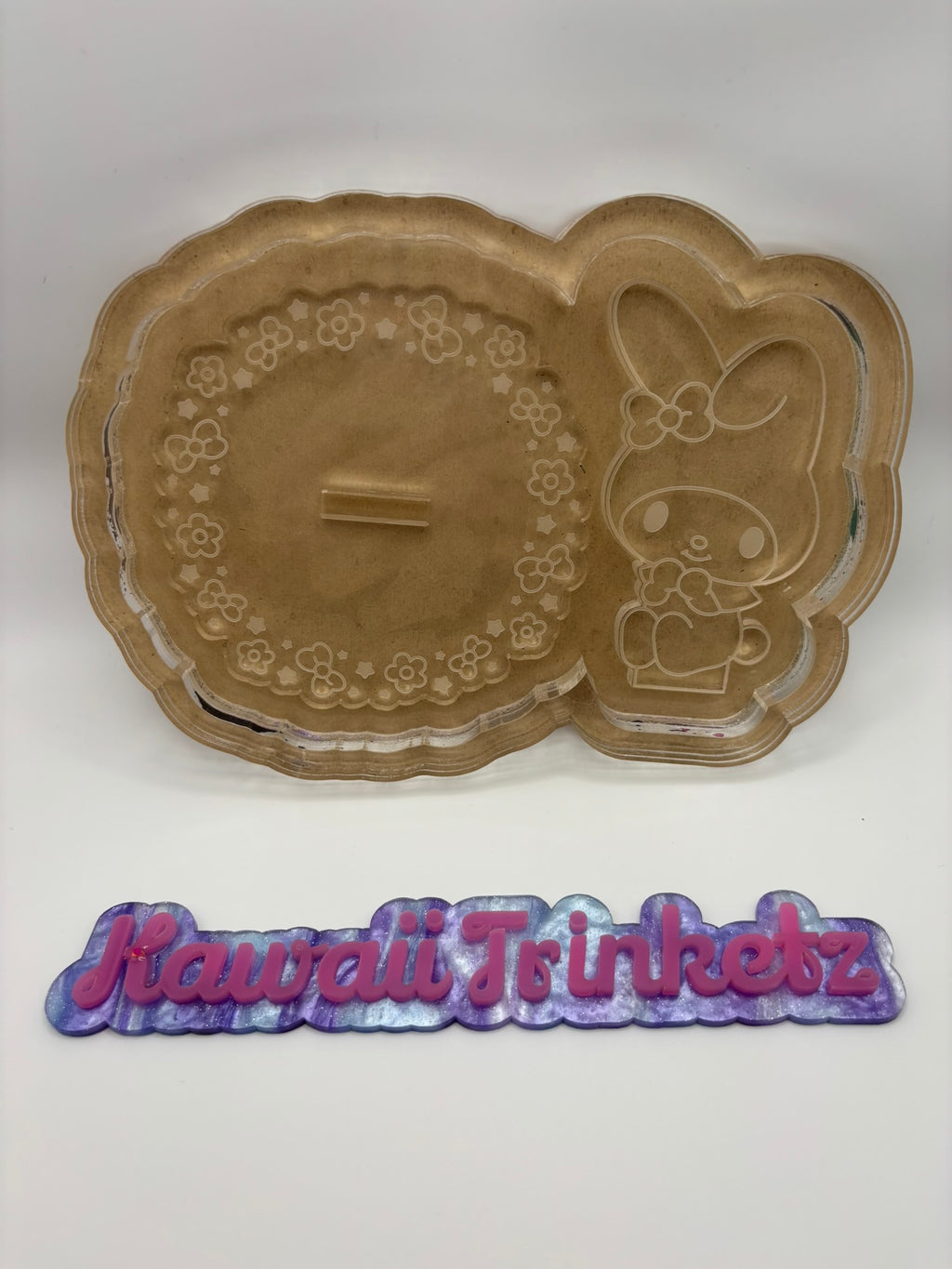 Kawaii flower bunny ring trinket tray phone stand mold
