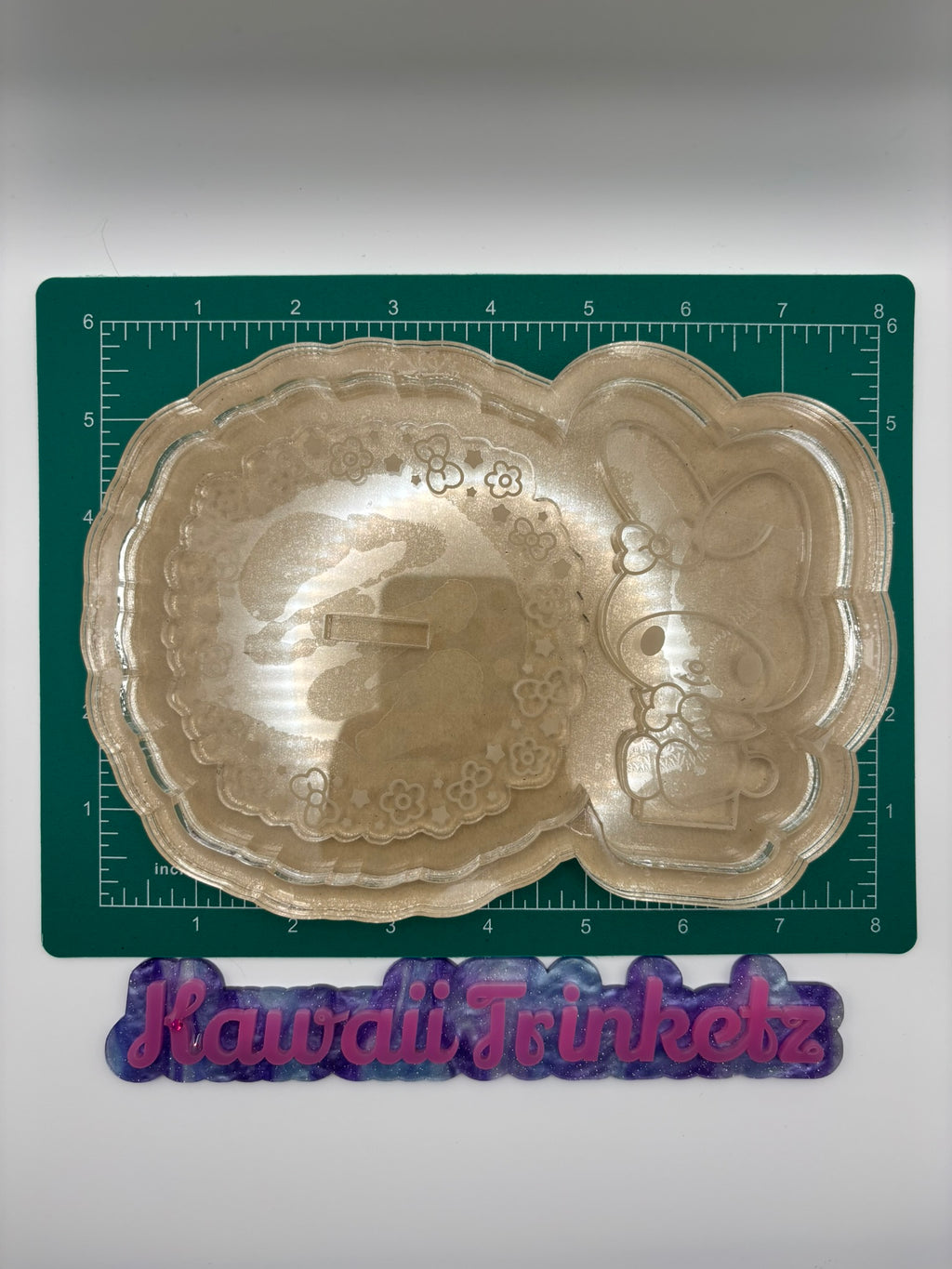Kawaii flower bunny ring trinket tray phone stand mold