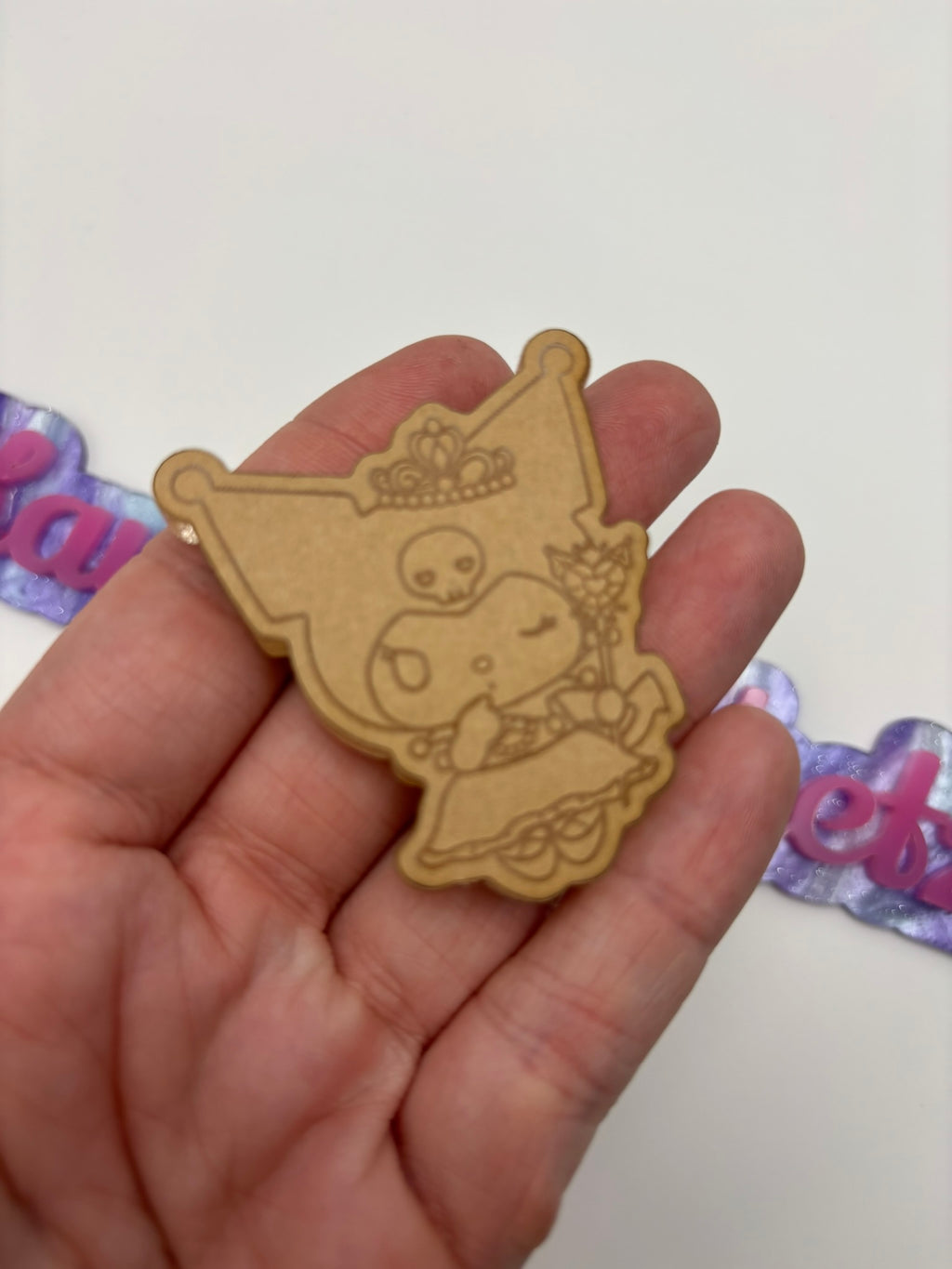 Kawaii queen bunny flat grip keychain mold
