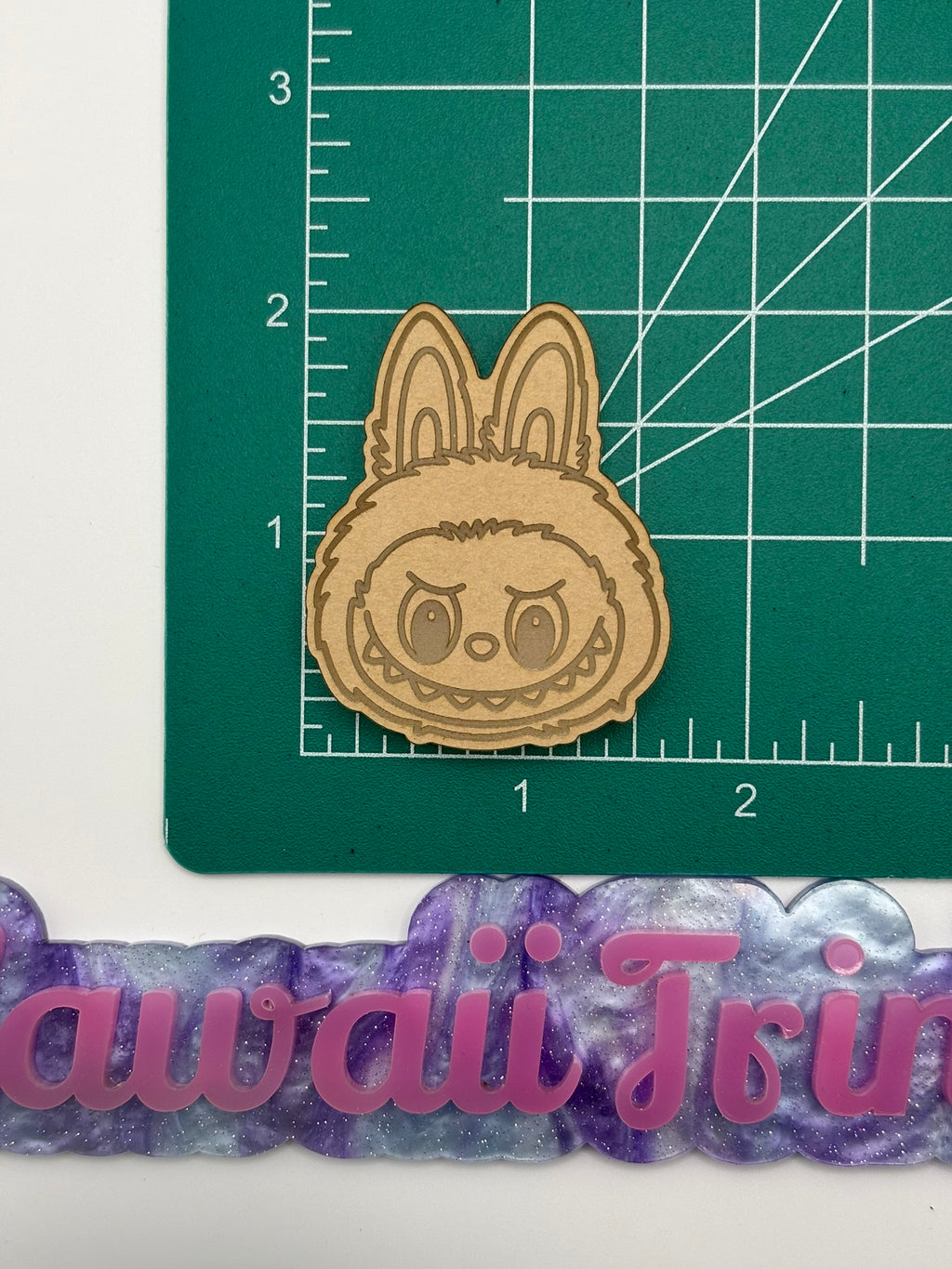 Monster bunny fufu head flat grip keychain mold