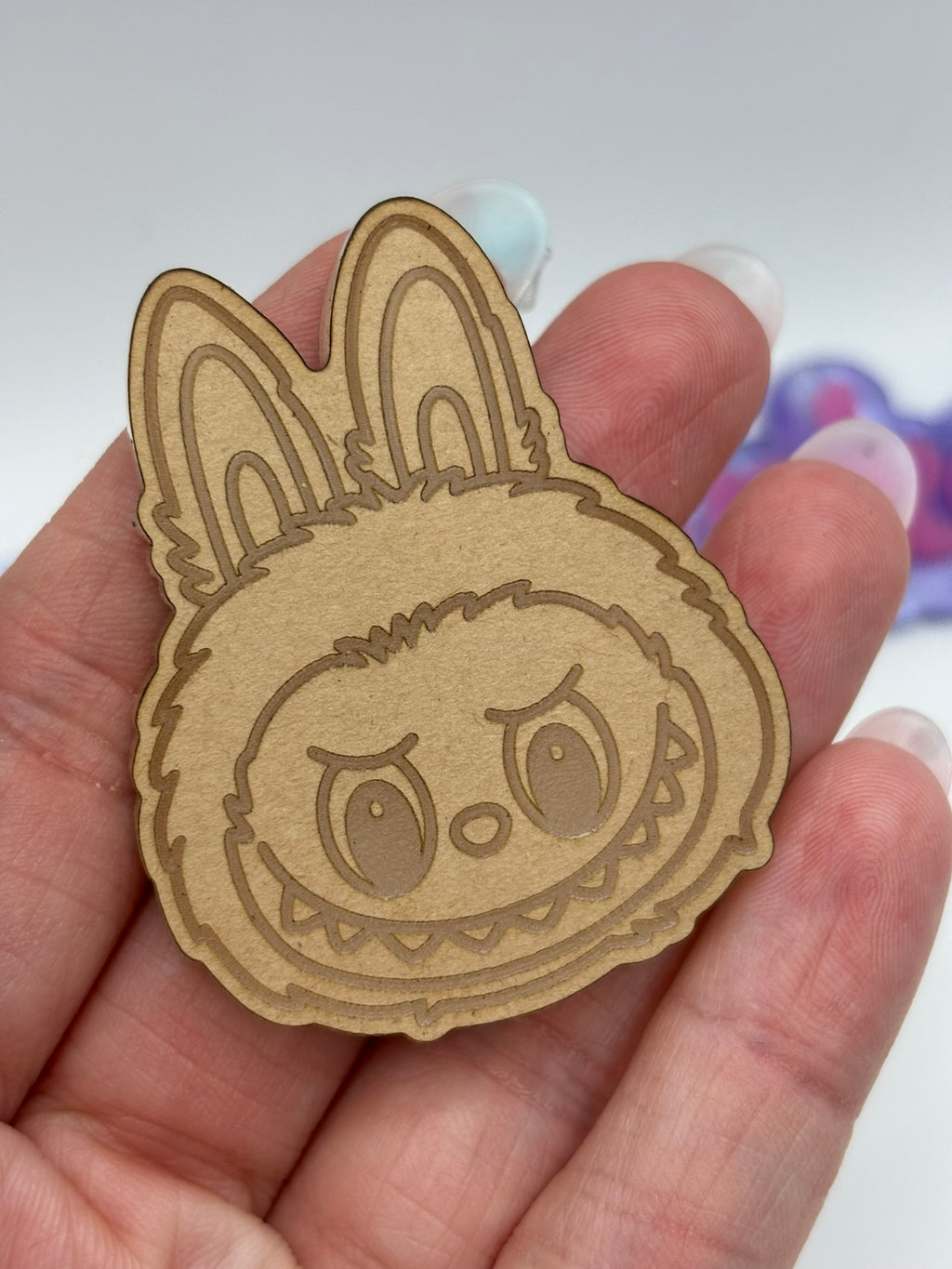 Monster bunny fufu head flat grip keychain mold