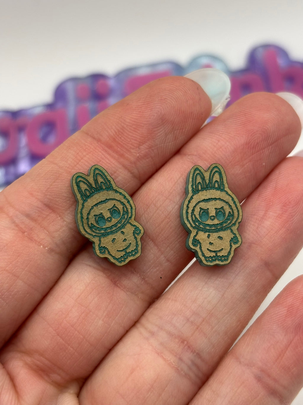 Monster bunny fufu stud earrings mold palette