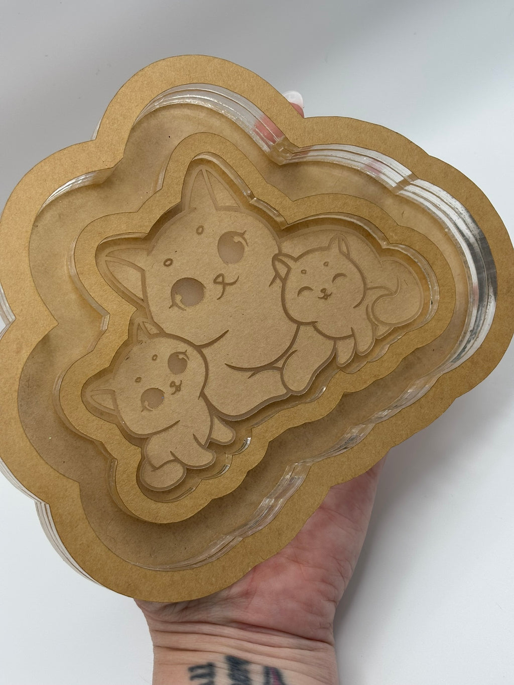 Cat family trio trinket tray mold