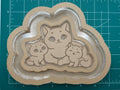 Cat family trio trinket tray mold