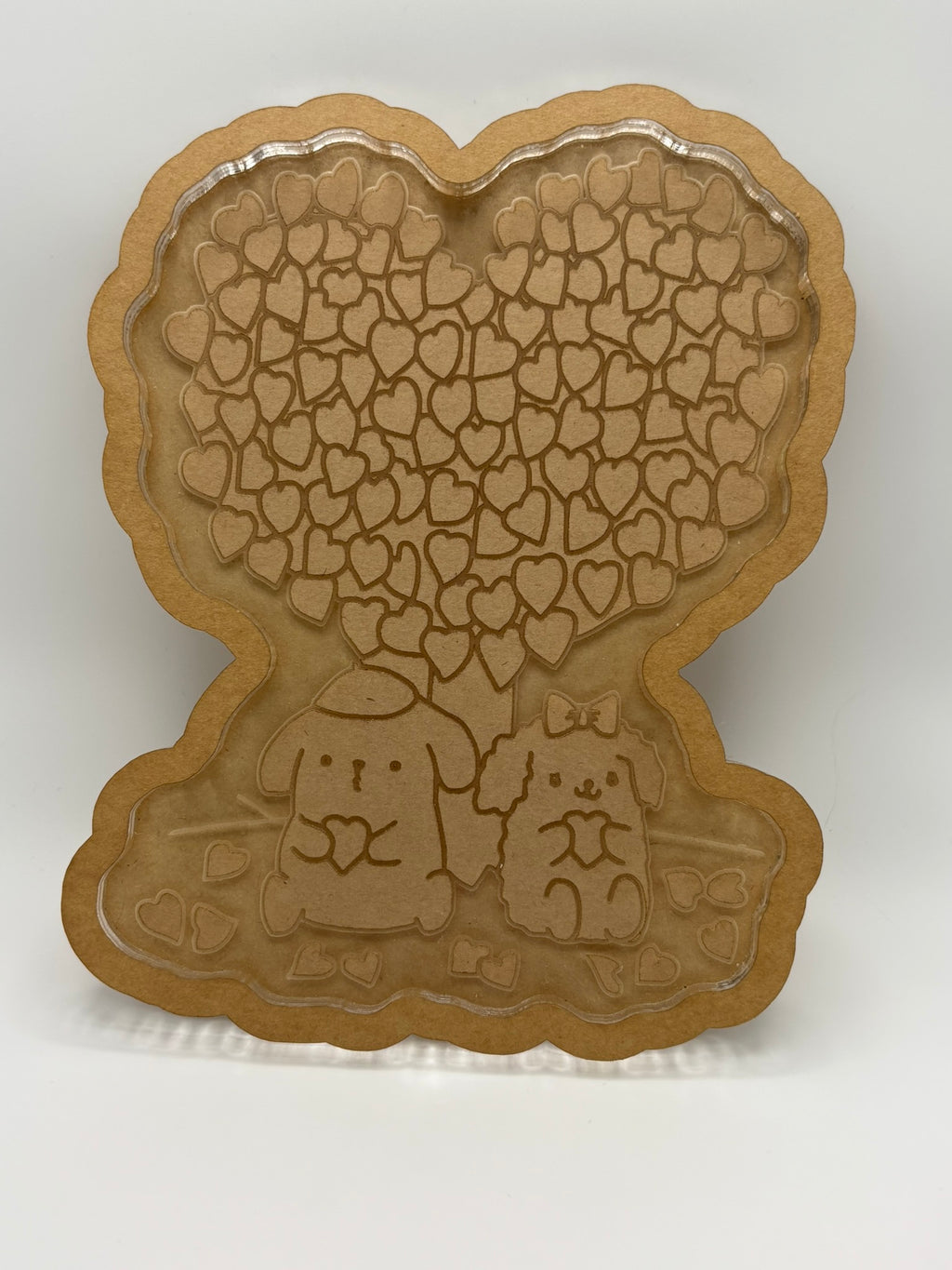 Kawaii heart balloons dog duo trinket tray mold