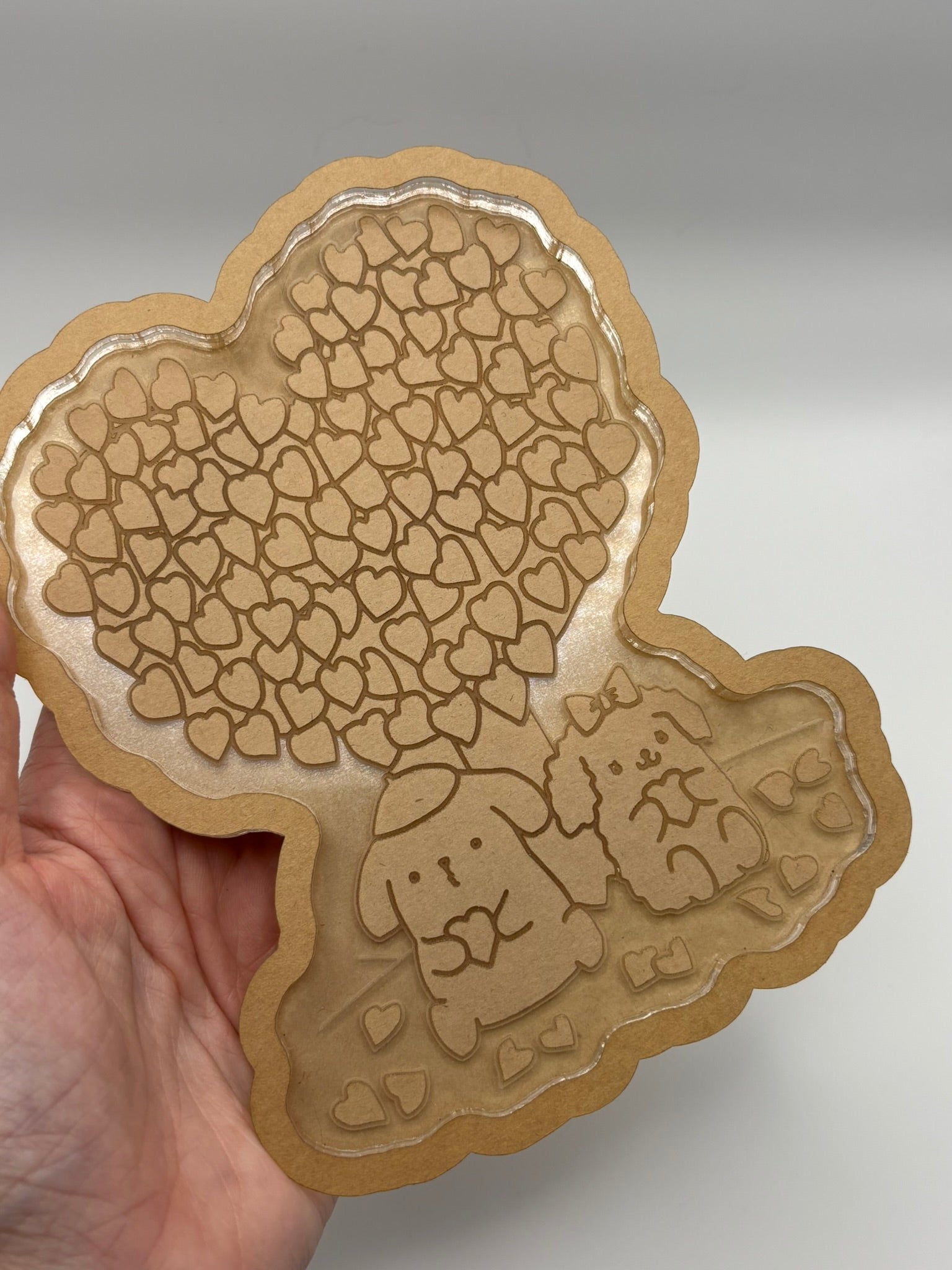 Kawaii heart balloons dog duo trinket tray mold