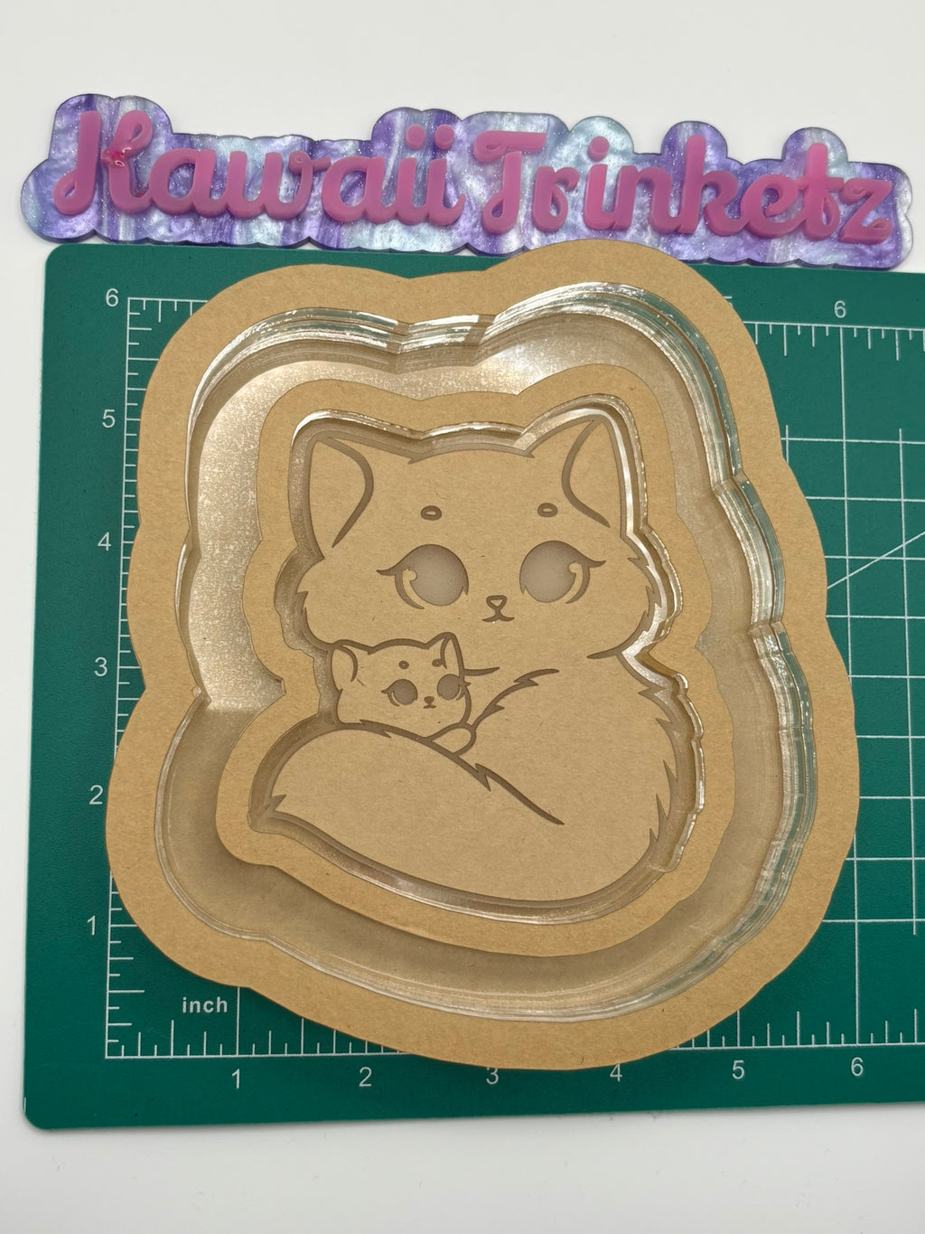 Cat family protection duo trinket tray mold
