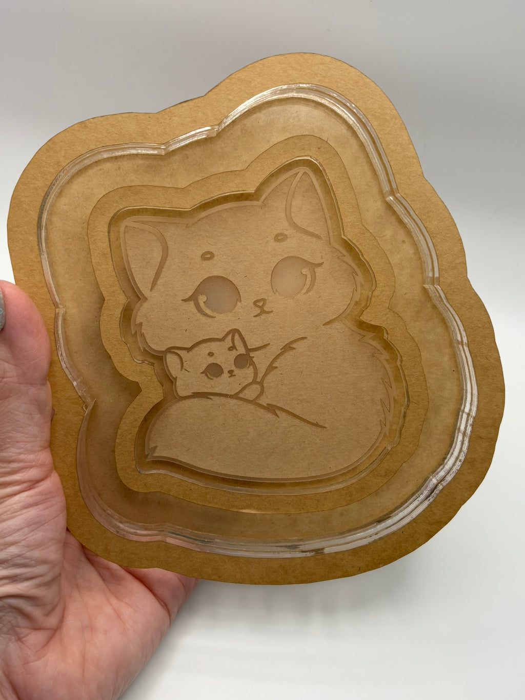 Cat family protection duo trinket tray mold