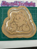 Cat family standing duo trinket tray mold