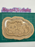 Cat family playful quad trinket tray mold