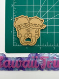 Kawaii otter duo flat grip keychain mold