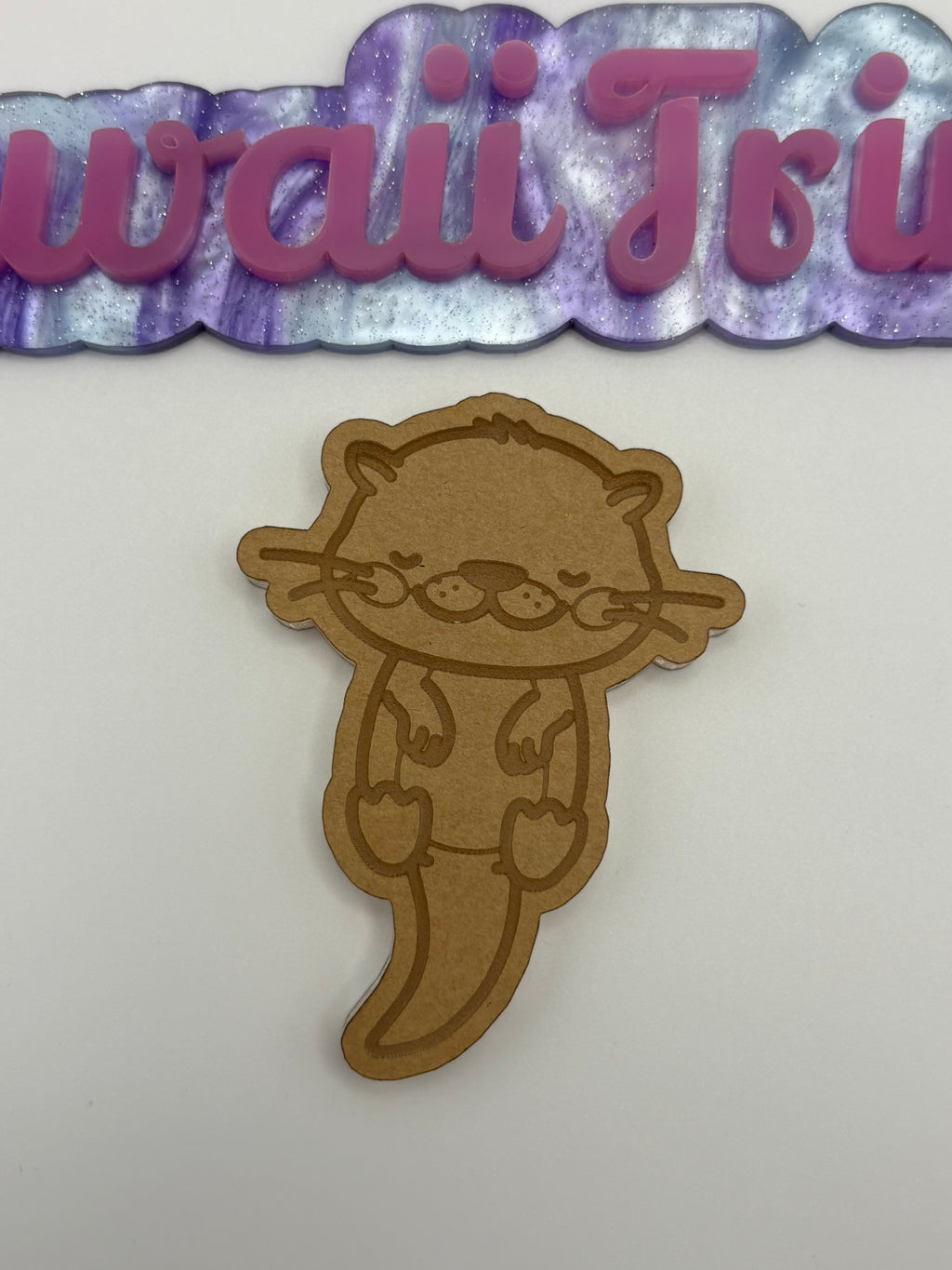 Kawaii otter flat grip keychain mold