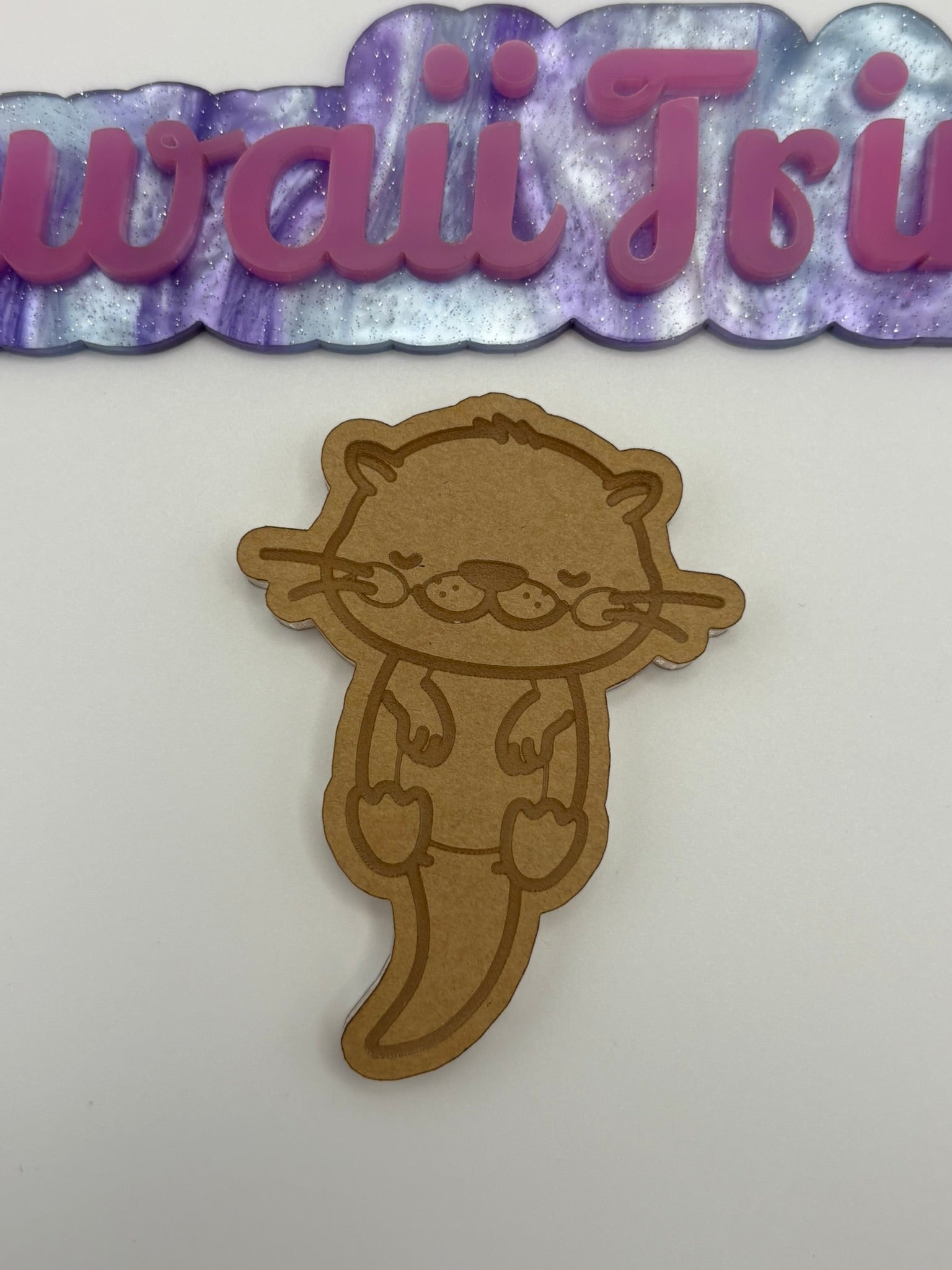 Kawaii otter flat grip keychain mold