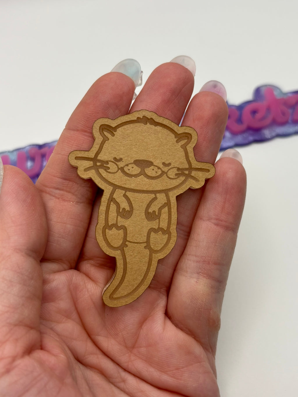 Kawaii otter flat grip keychain mold