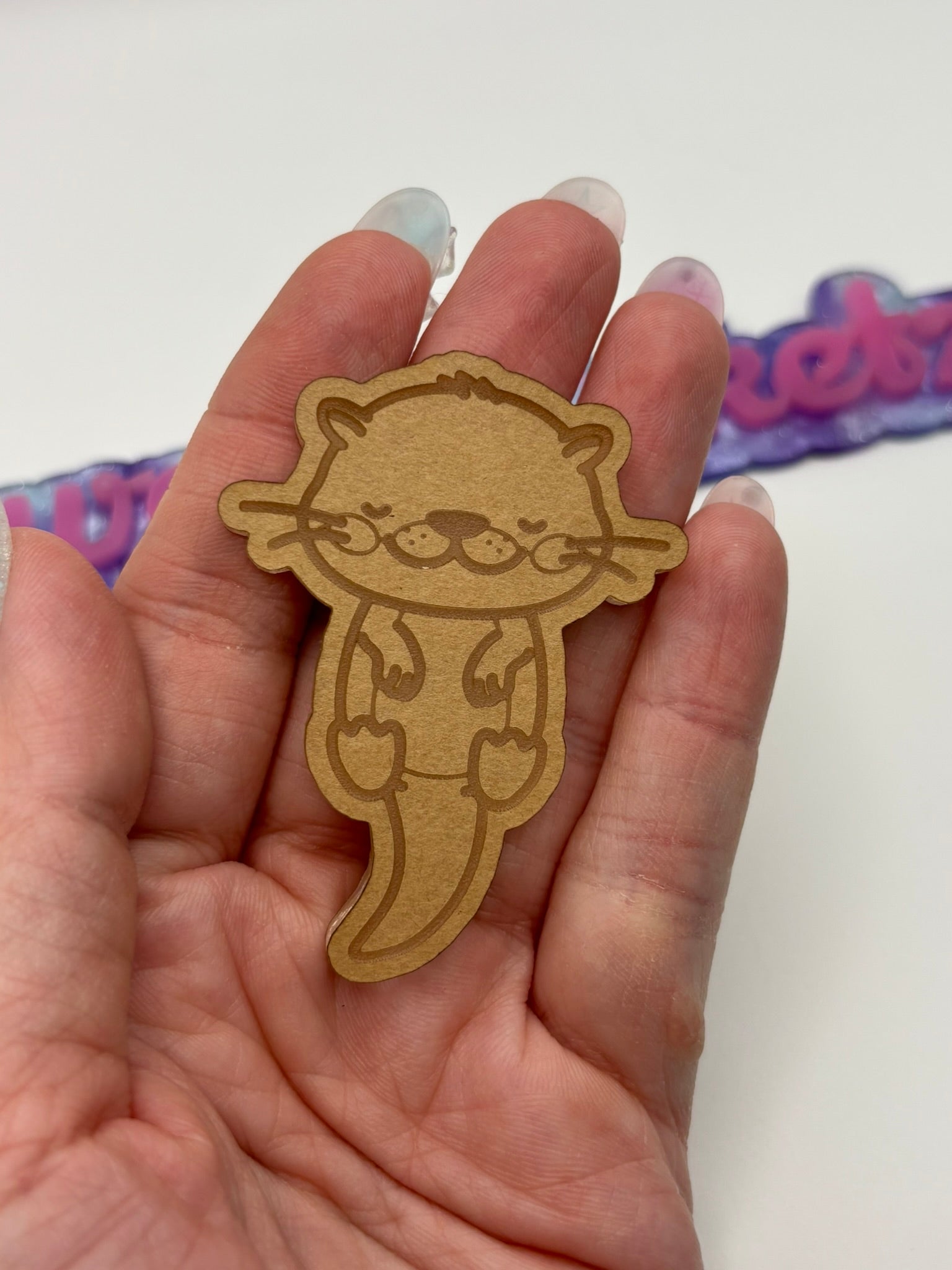 Kawaii otter flat grip keychain mold