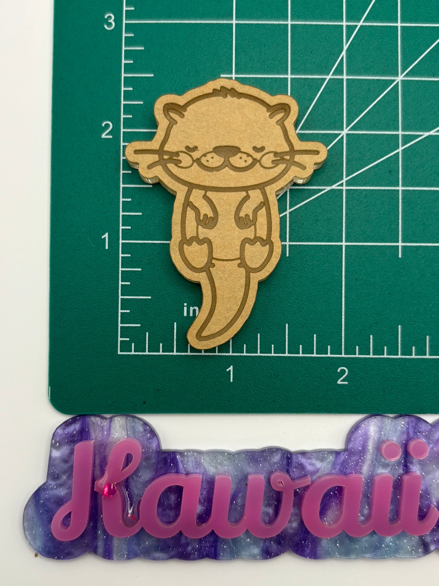 Kawaii otter flat grip keychain mold