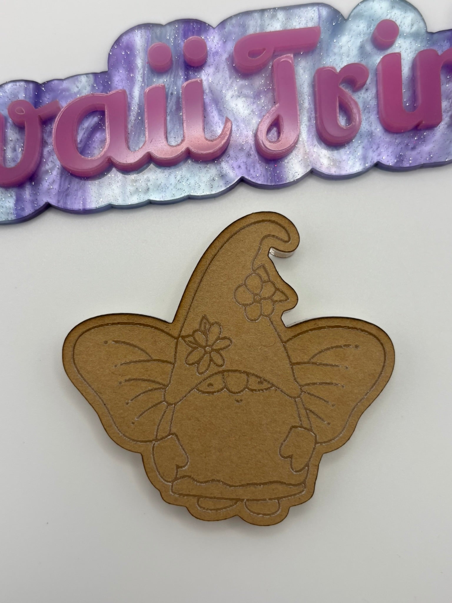 Kawaii cottagecore gnome butterfly fairy flat grip keychain mold