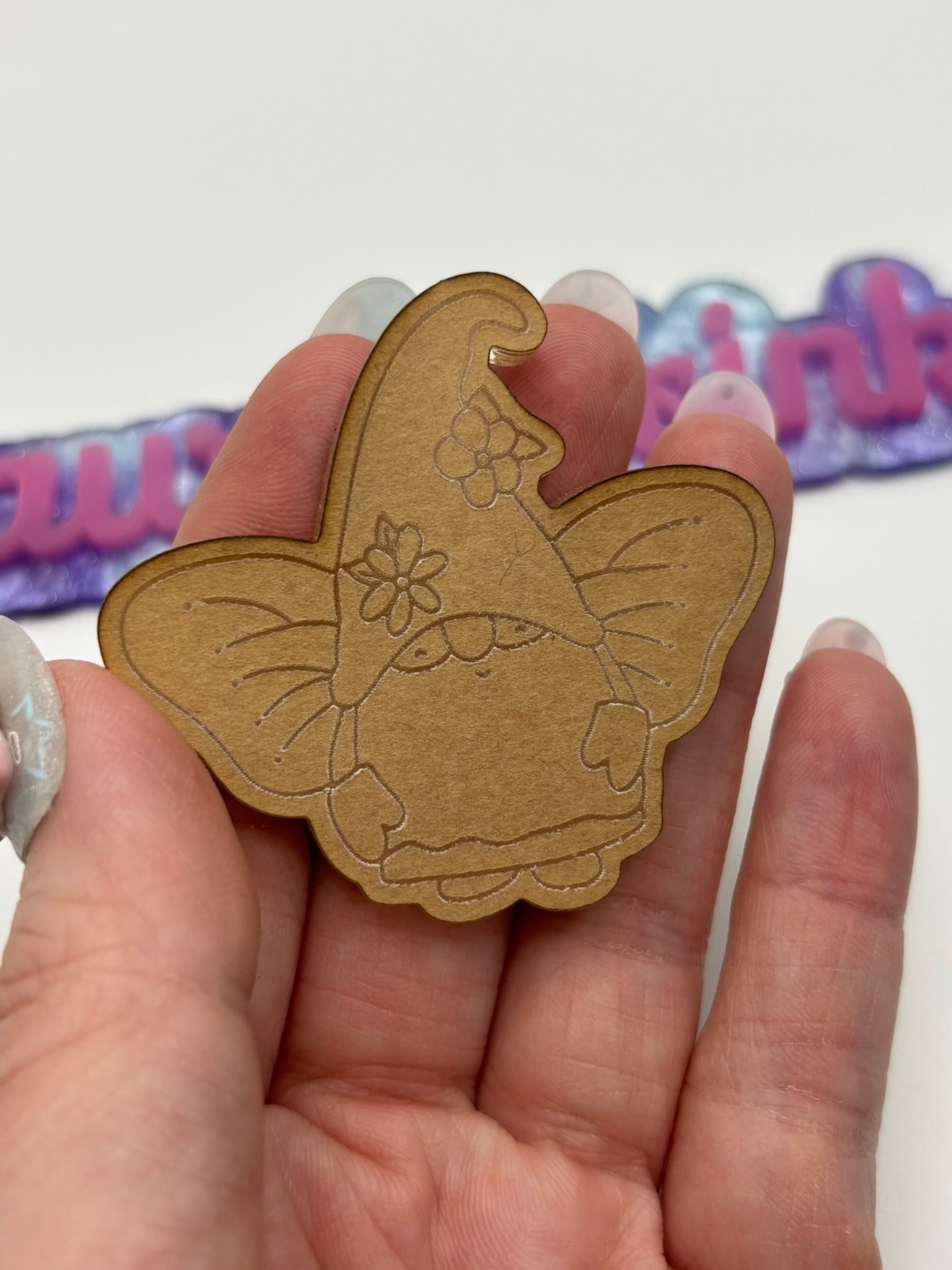 Kawaii cottagecore gnome butterfly fairy flat grip keychain mold