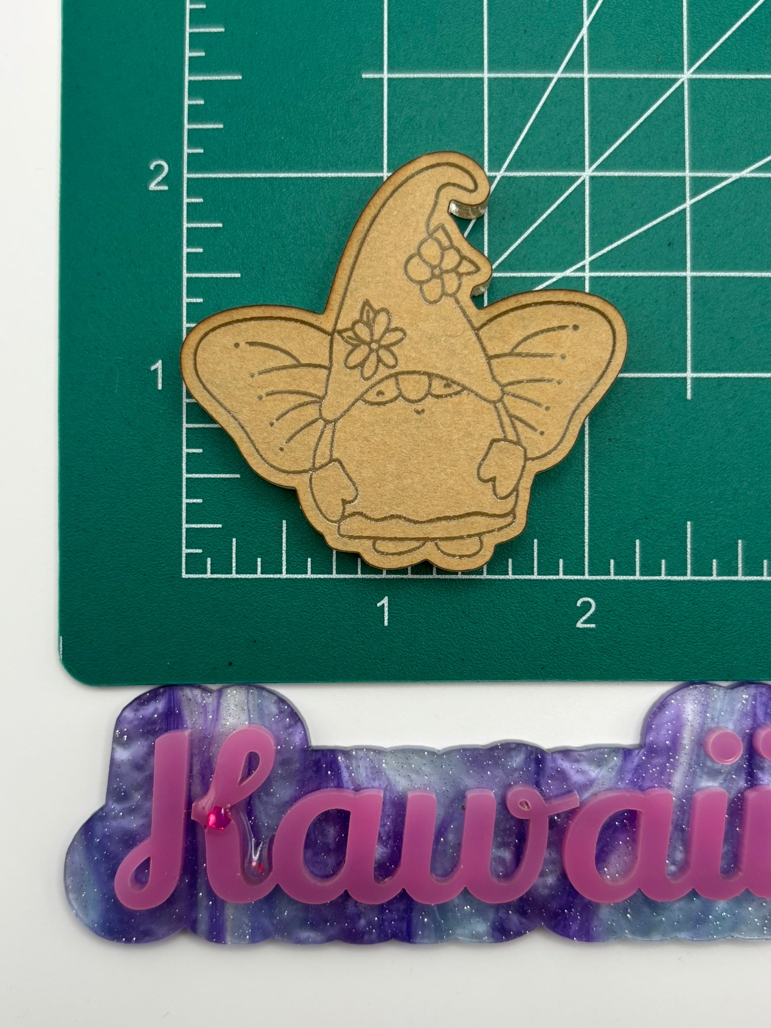 Kawaii cottagecore gnome butterfly fairy flat grip keychain mold