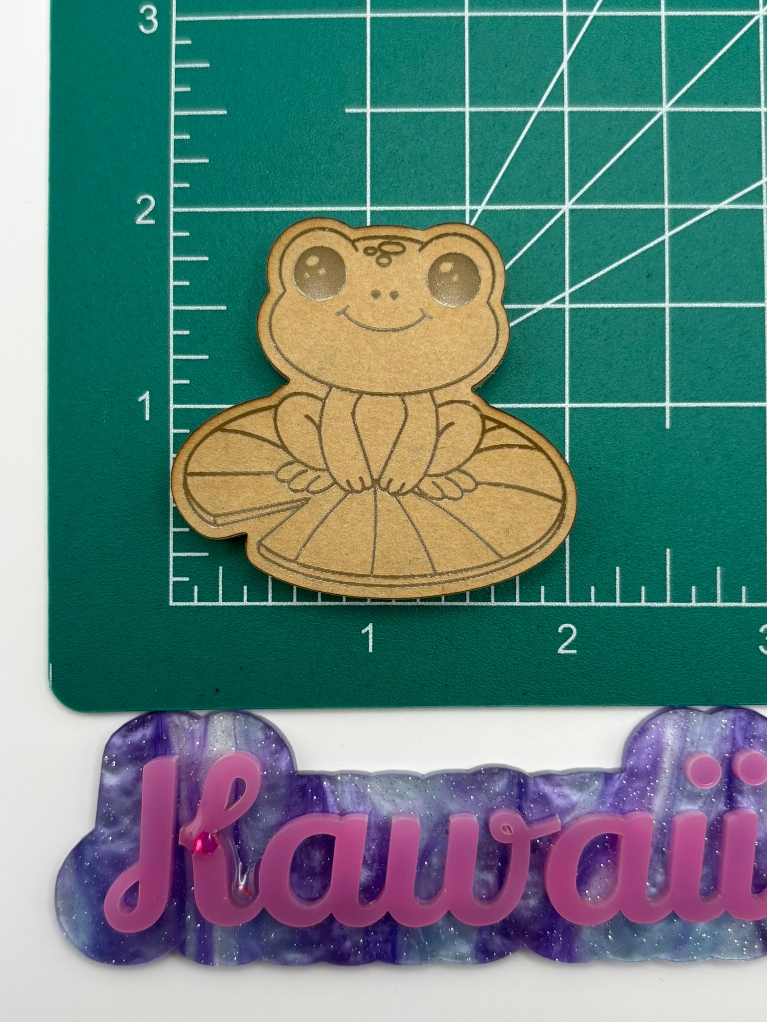 Kawaii pond frog flat grip keychain mold