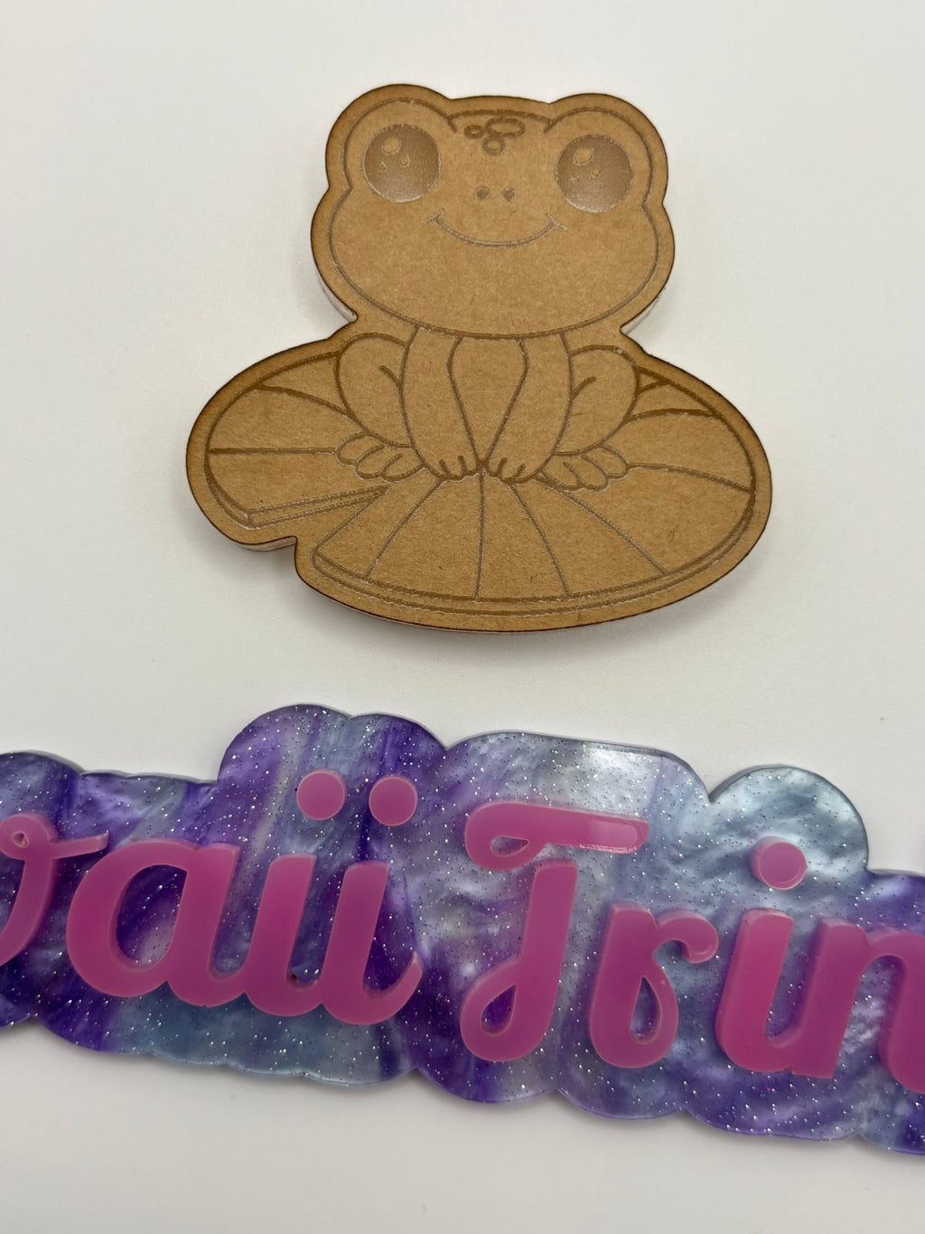 Kawaii pond frog flat grip keychain mold