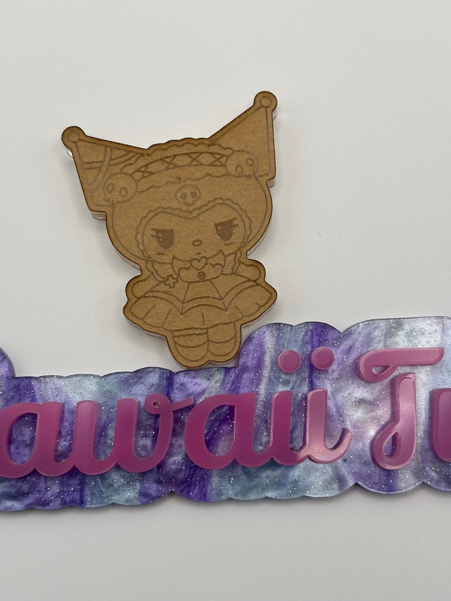 Kawaii bunny lolita anime flat grip keychain mold