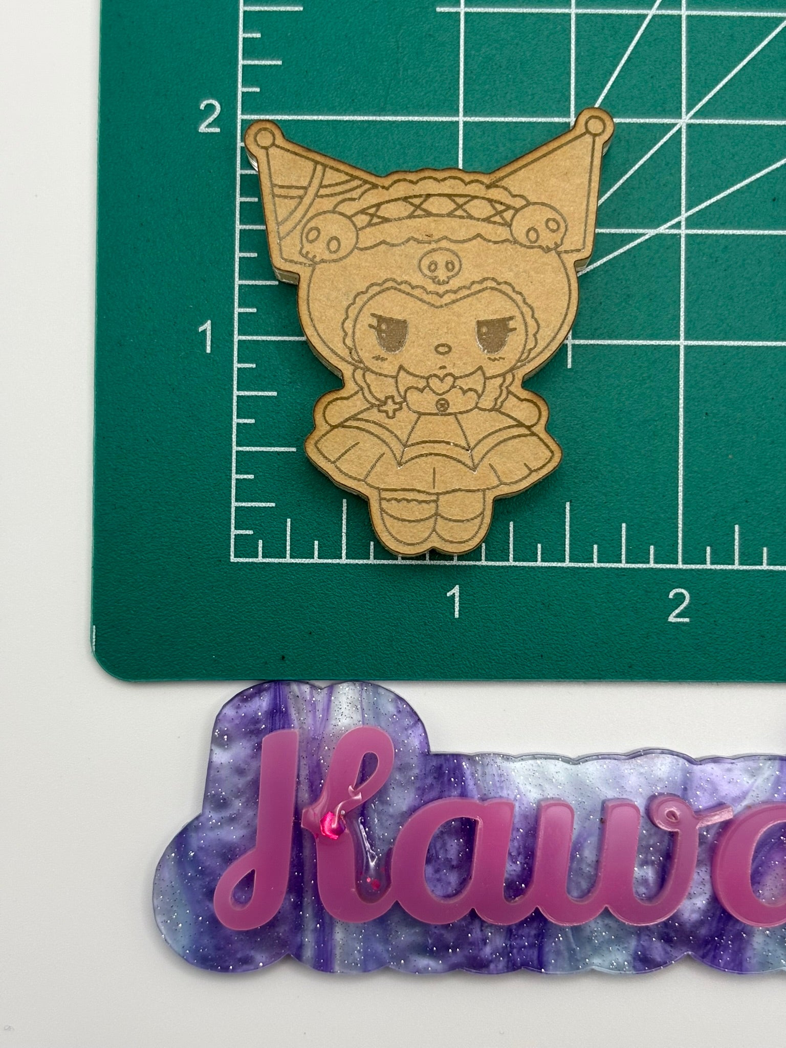 Kawaii bunny lolita anime flat grip keychain mold