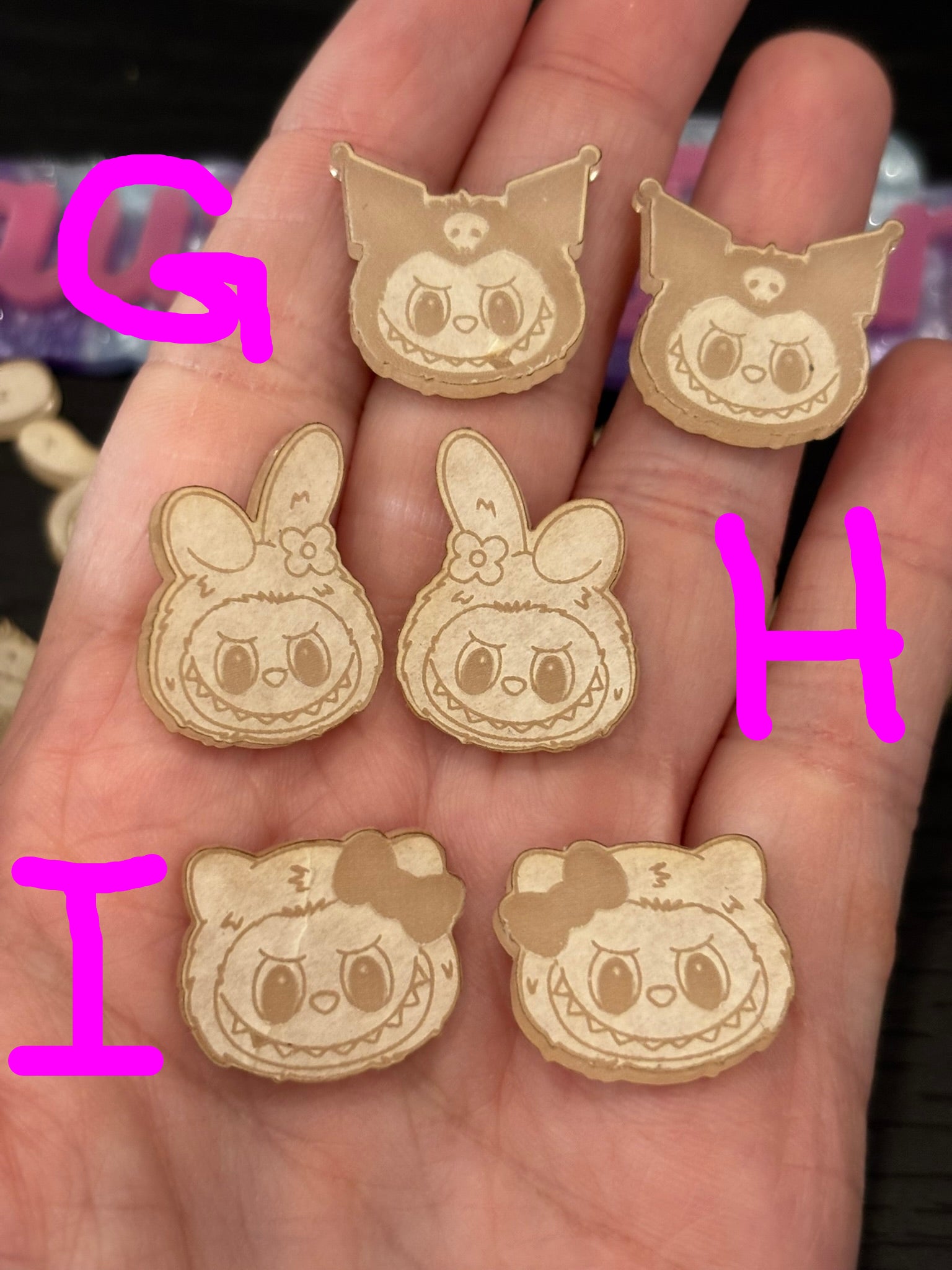 Monster Fufu and cat friends stud earrings molds palette