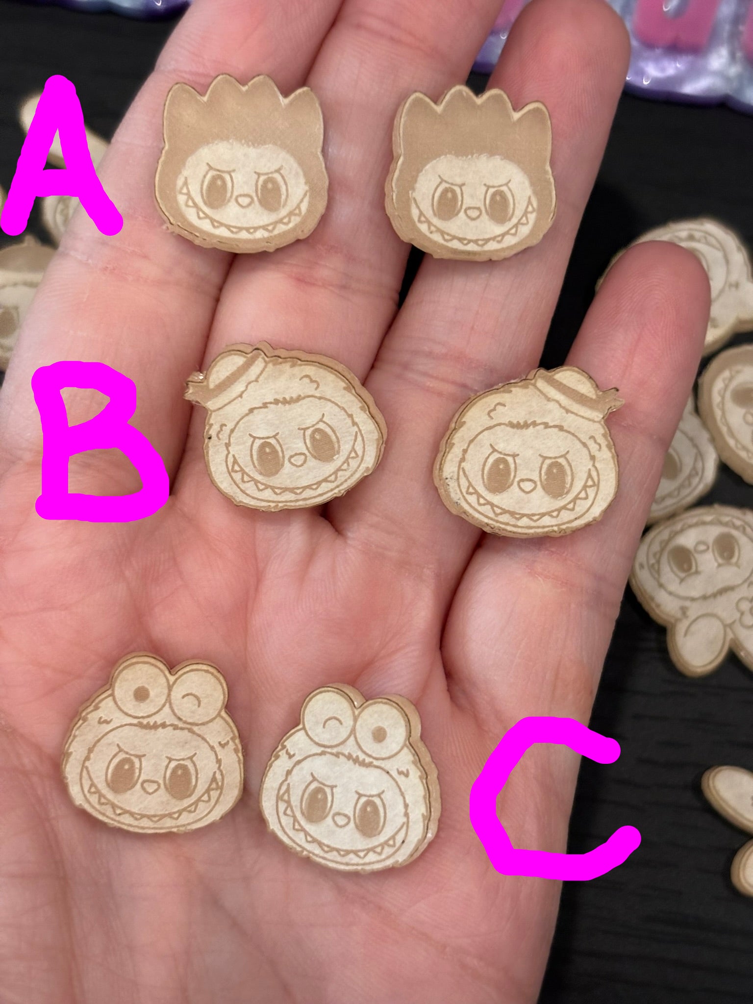 Monster Fufu and cat friends stud earrings molds palette