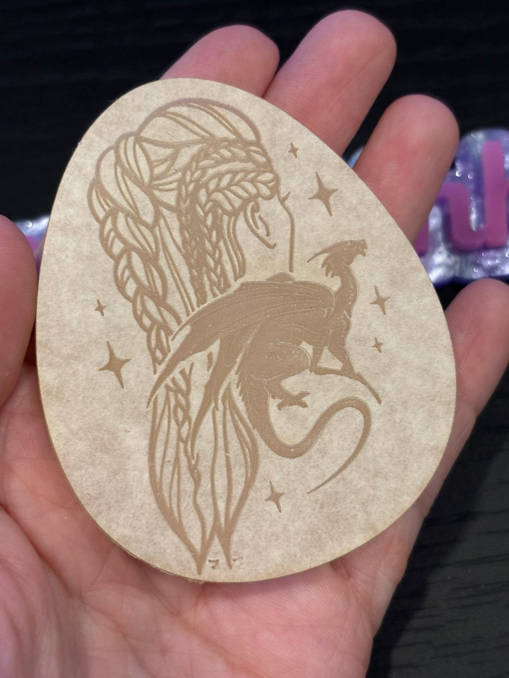 Dragon woman egg bookish flat keychain mold
