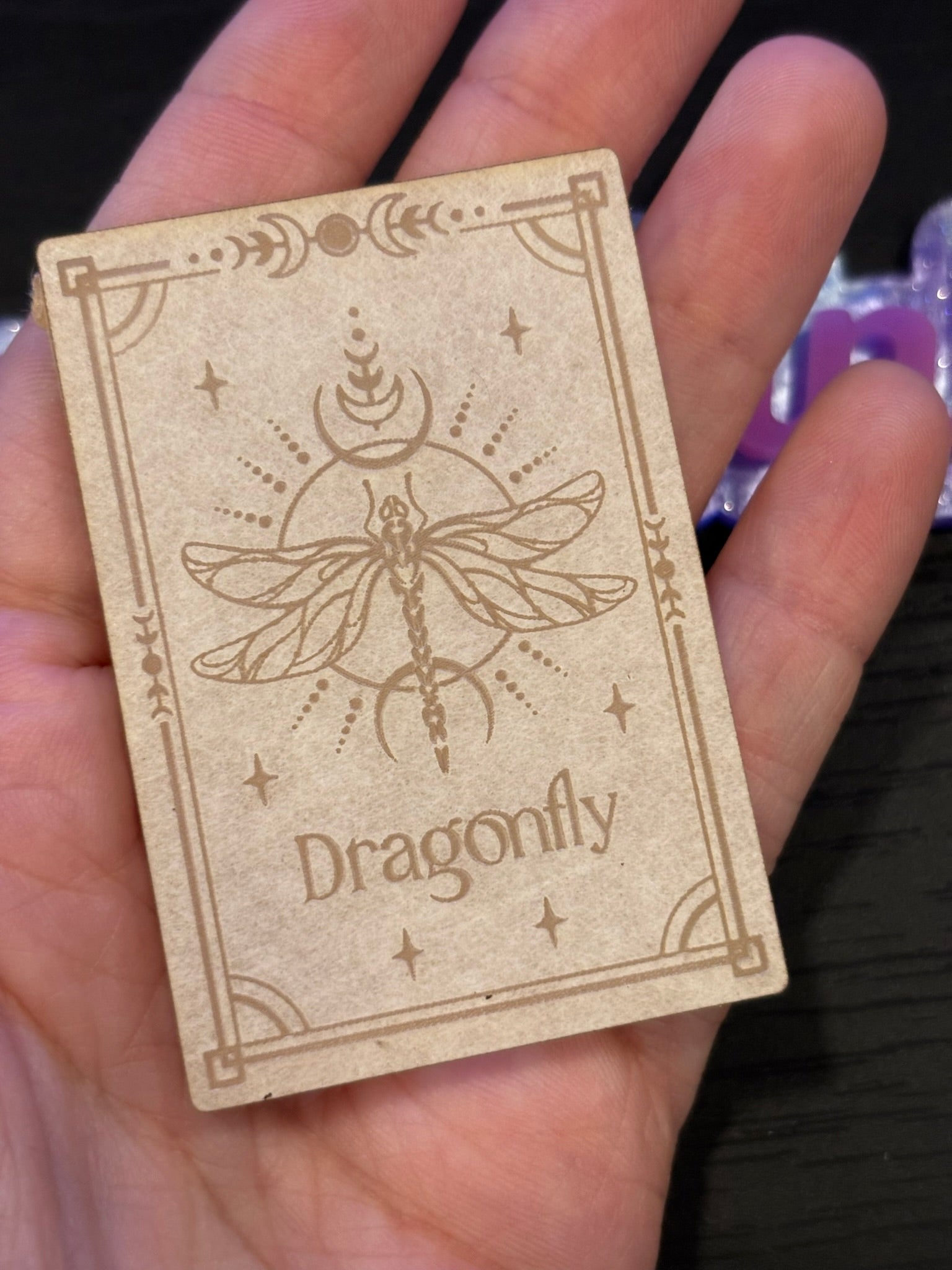 Dragonfly tarot card flat keychain mold
