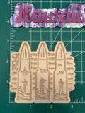 American military bullets flat keychain mold
