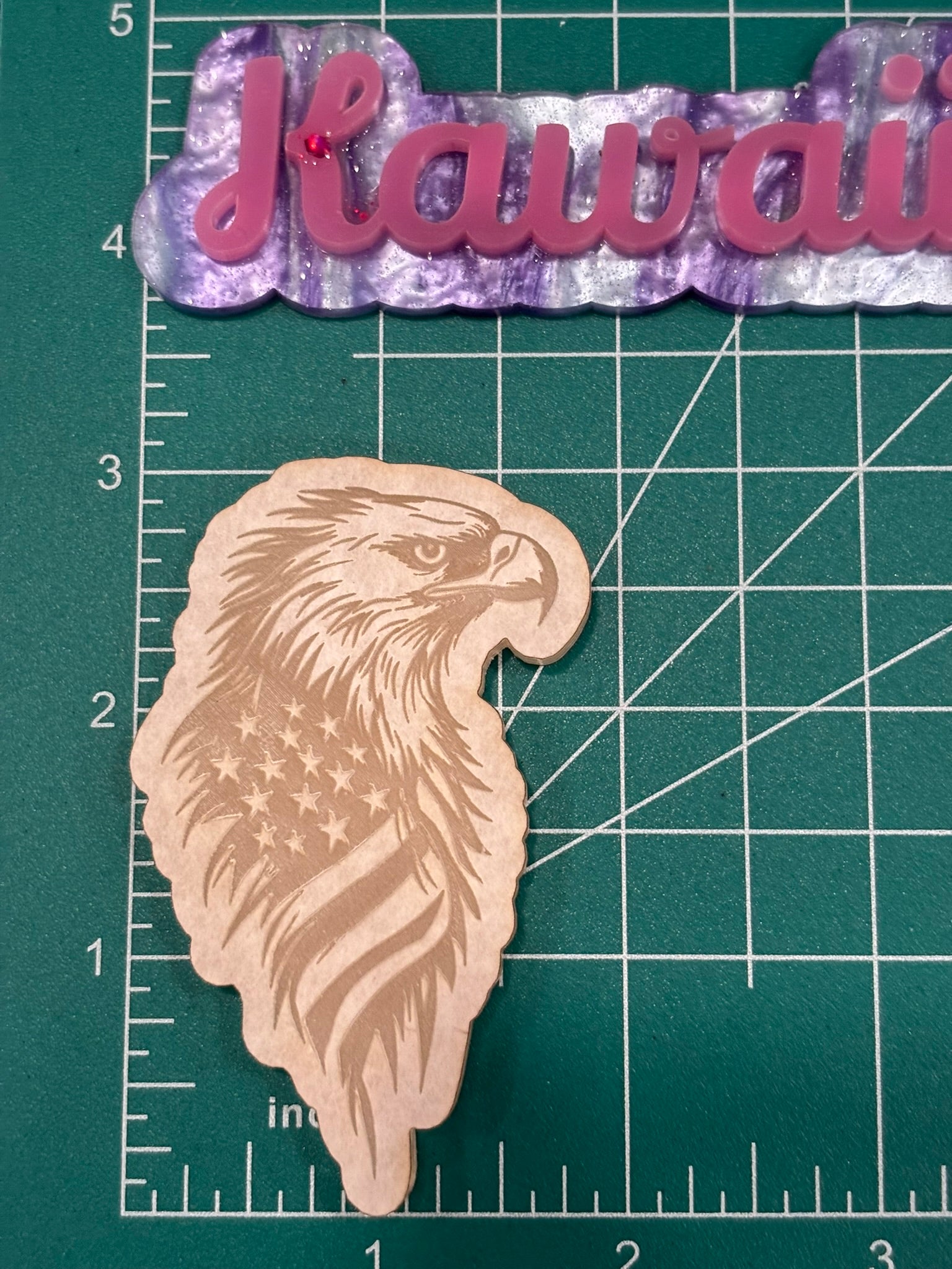 American eagle flag flat keychain mold