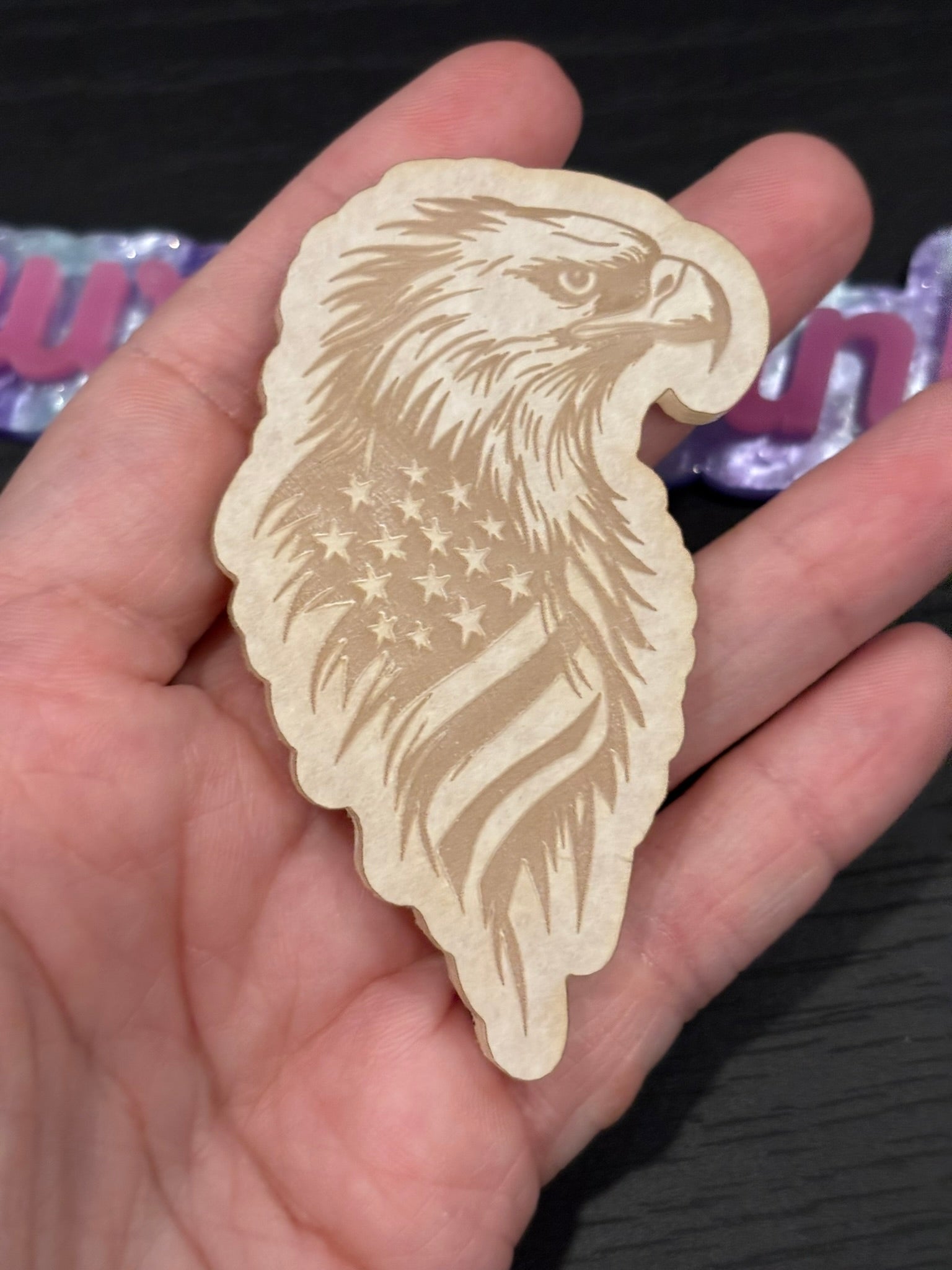 American eagle flag flat keychain mold