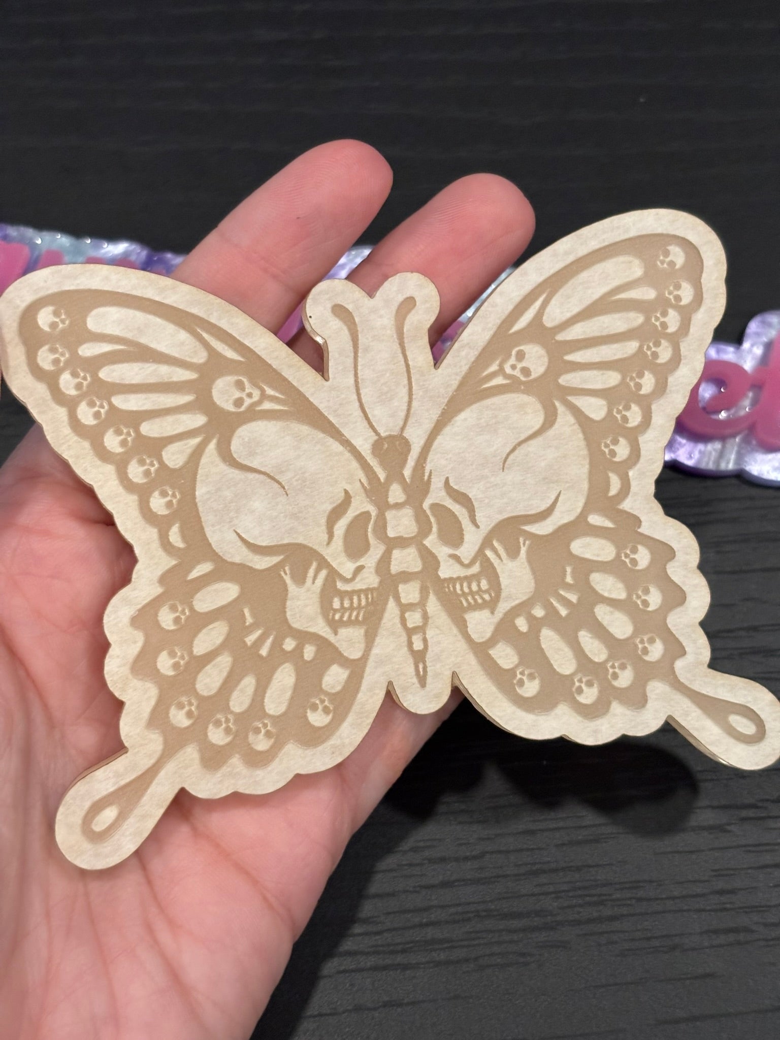 Skull wing moth butterfly flat mold
