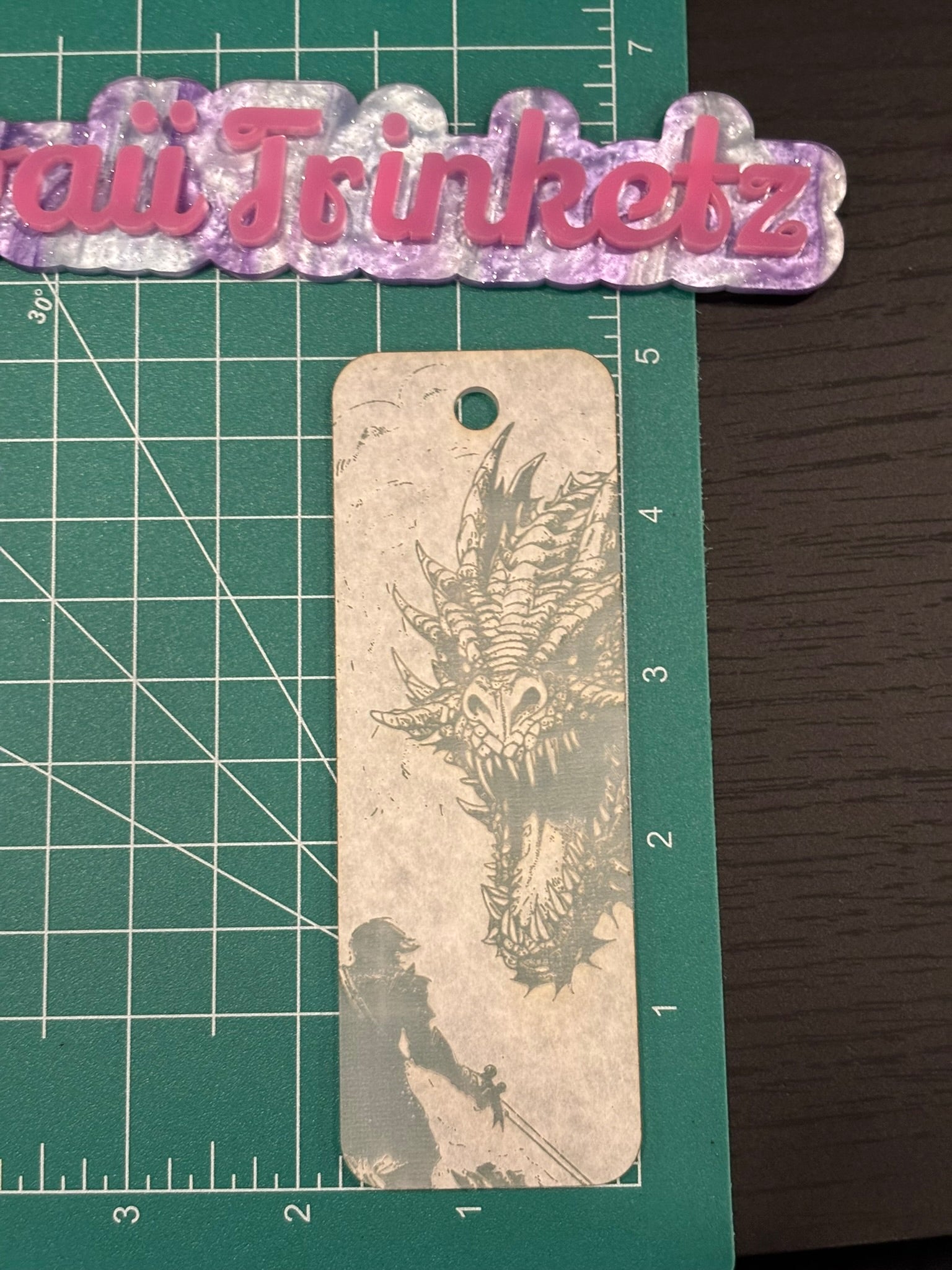 Dragon fairytale flat bookmark mold