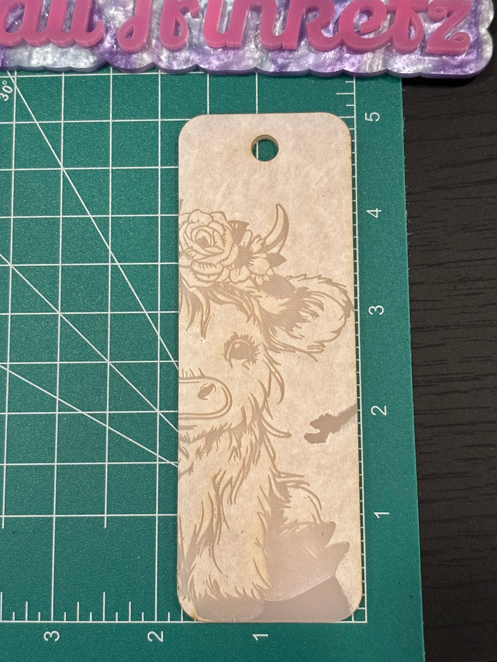 Highland cow flat bookmark mold