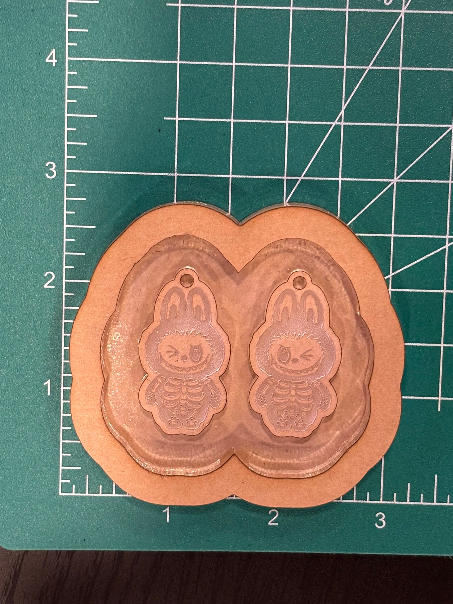 Halloween skeleton fufu bunny earrings mold