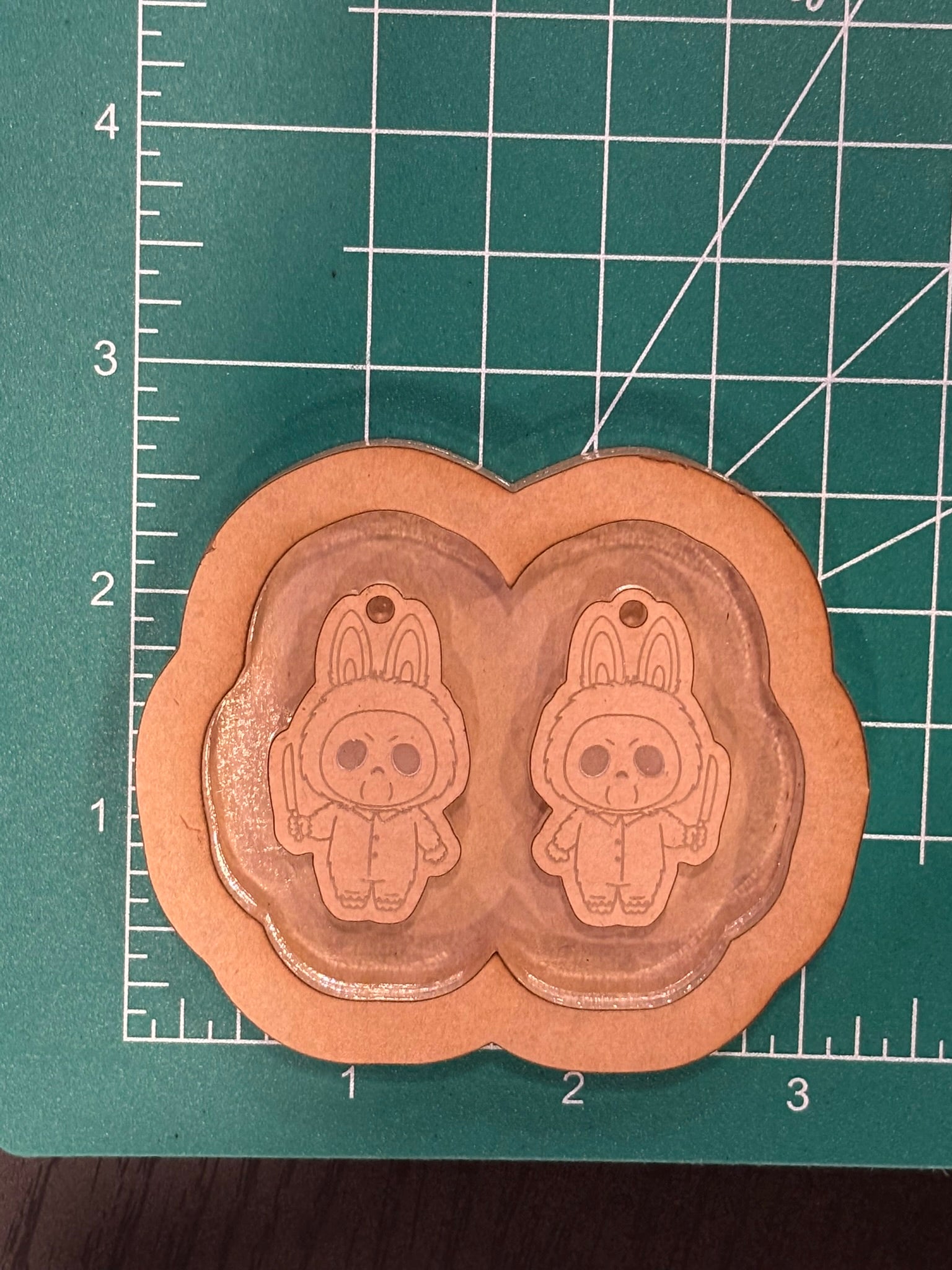 Halloween horror guy fufu bunny earrings mold