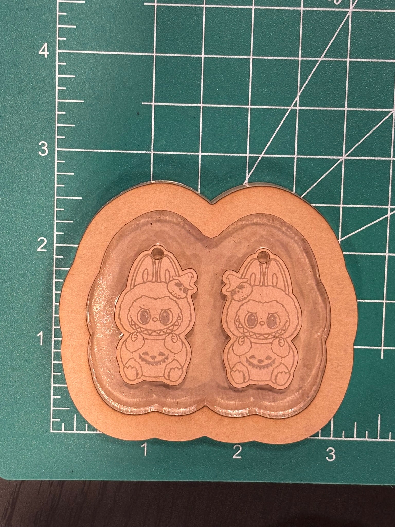 Halloween pumpkin fufu bunny earrings mold