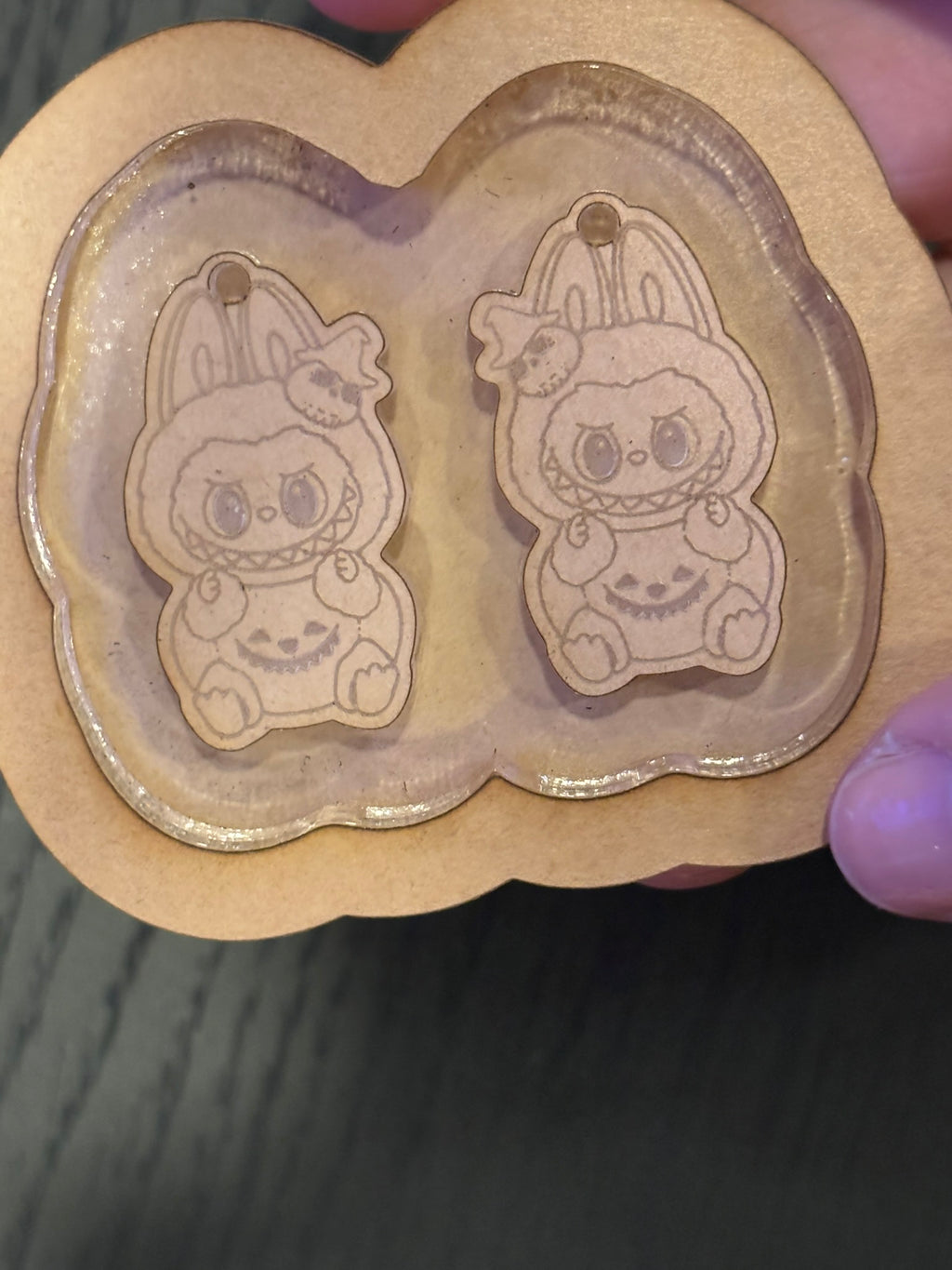 Halloween pumpkin fufu bunny earrings mold