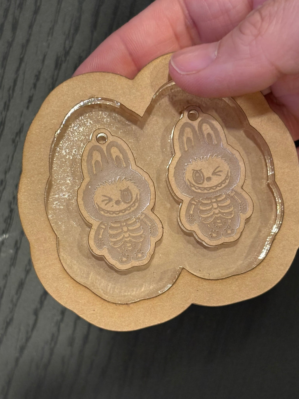 Halloween skeleton fufu bunny earrings mold