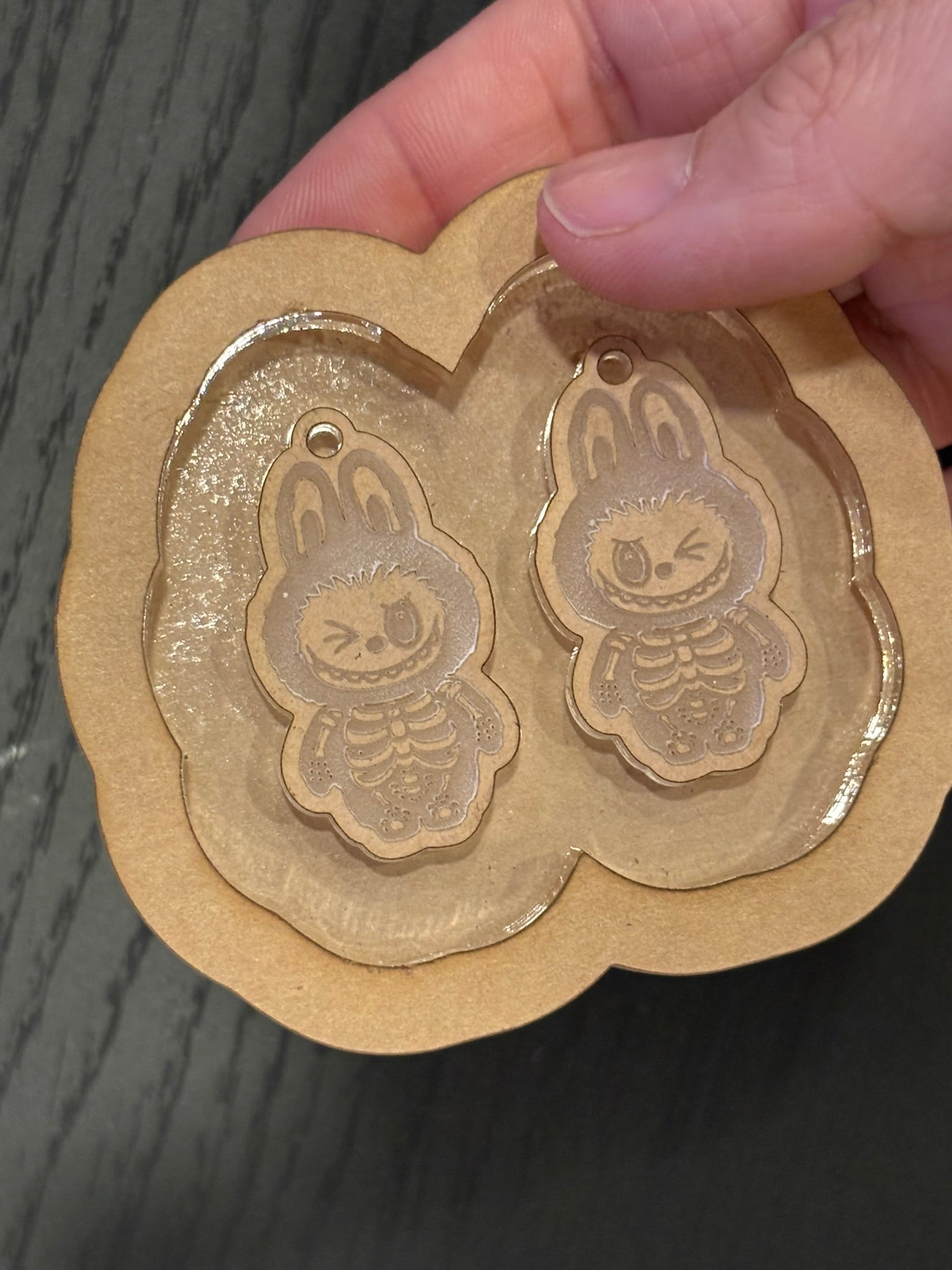 Halloween skeleton fufu bunny earrings mold