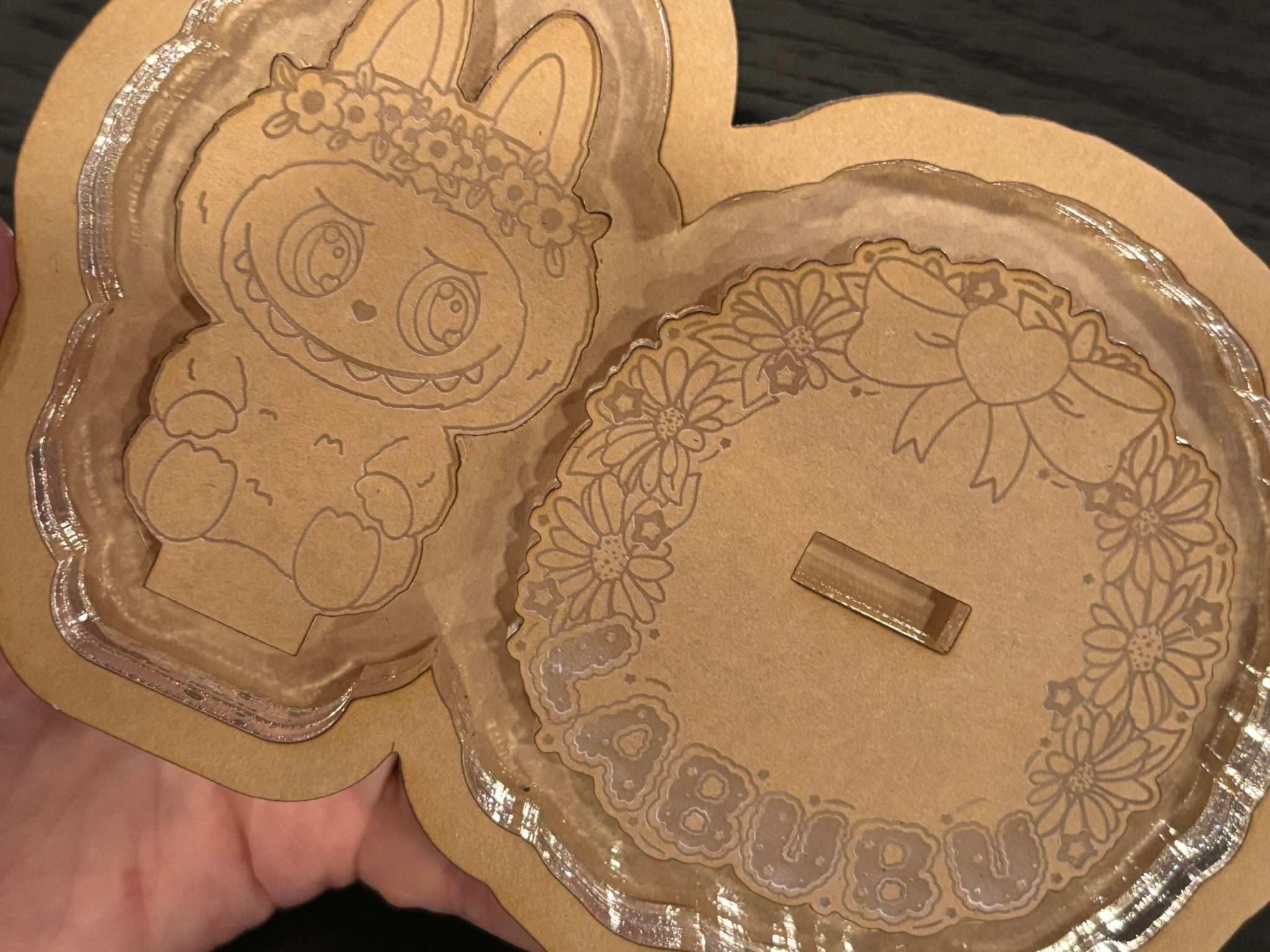Flower crown Bunny fufu ring phone stand tray mold