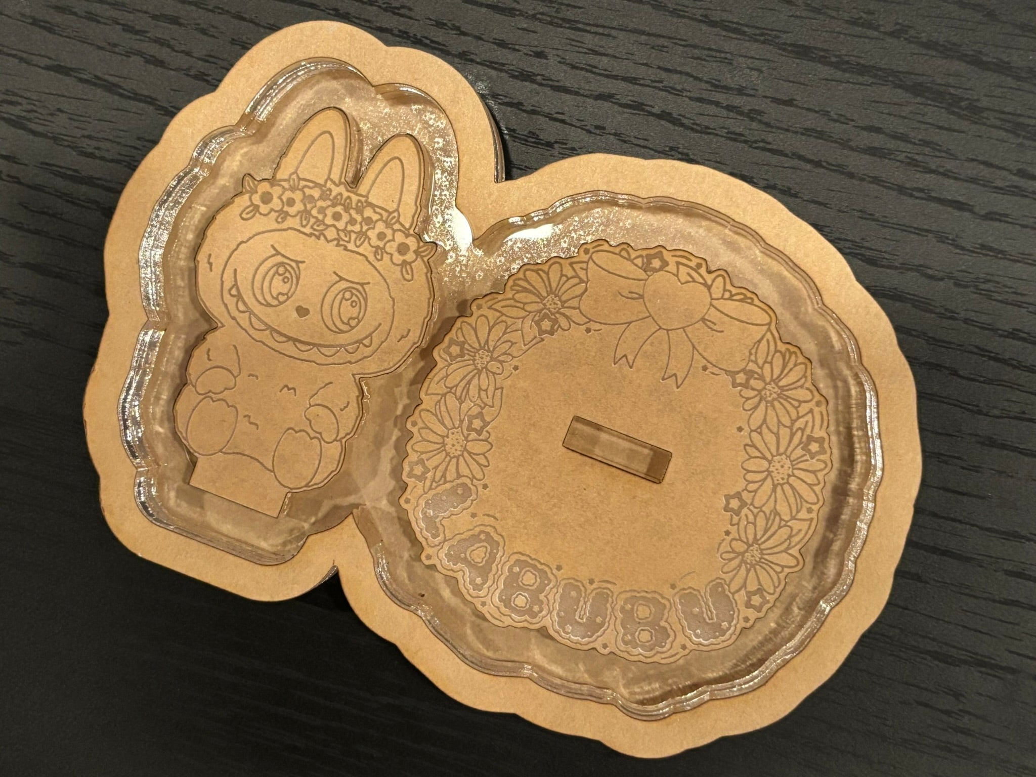 Flower crown Bunny fufu ring phone stand tray mold